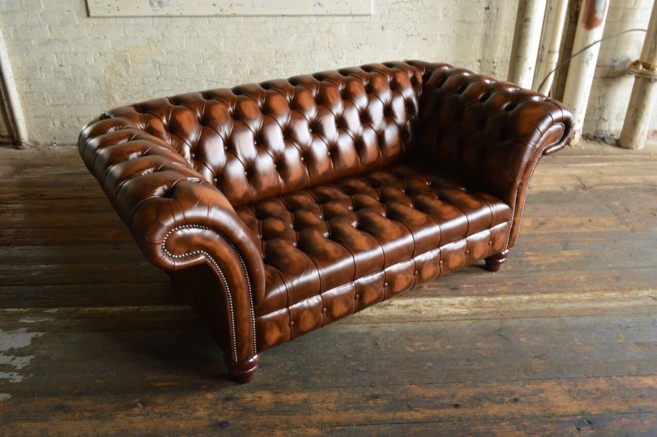 JVmoebel Chesterfield-Sofa, Sofa Design 2 Sitzer Polster Garnitur Couch Ledersofa Sofa Couch