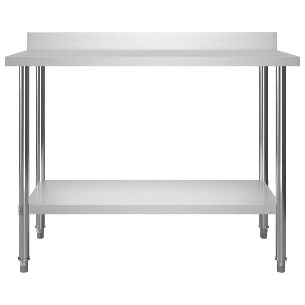 vidaXL Spülenschrank cm Aufsatzboard Edelstahl (1-St) 120×60×120 Küchen-Arbeitstisch mit