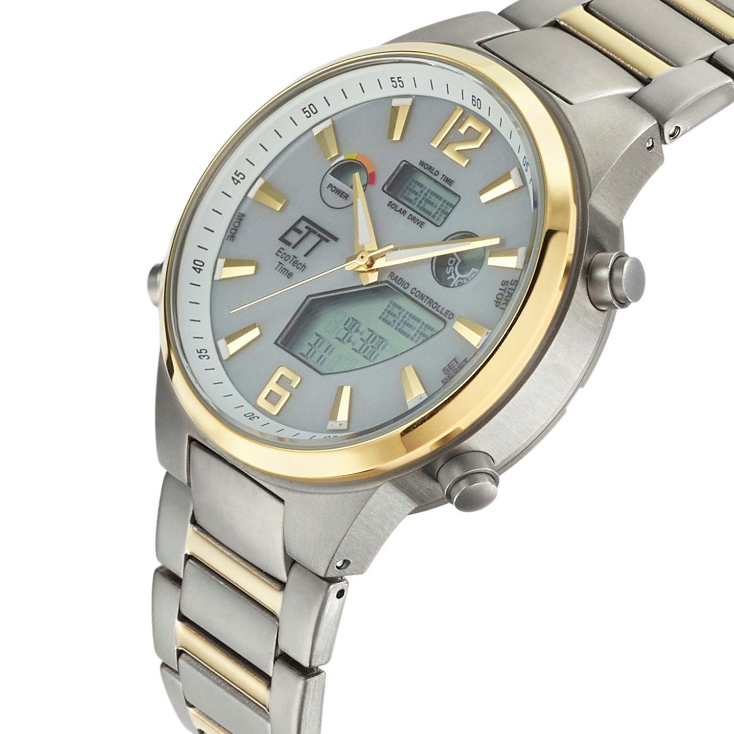 ETT Funkuhr Herrenuhr EGT-11381-21M, Funk, Solar, World Timer, mit Weltzeit günstig online kaufen