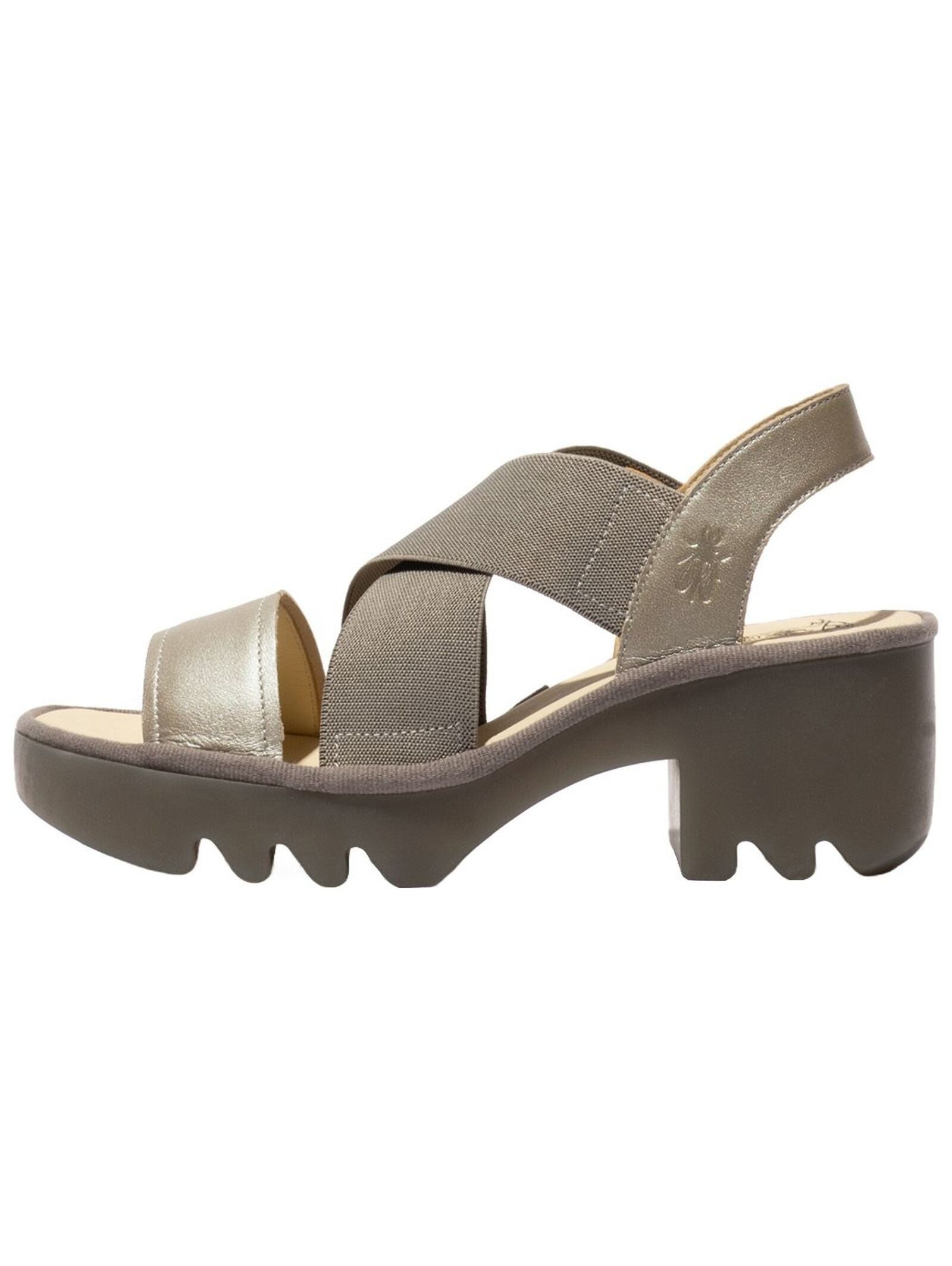 Fly London Fly London Sandalen Leder/Textil High-Heel-Sandalette