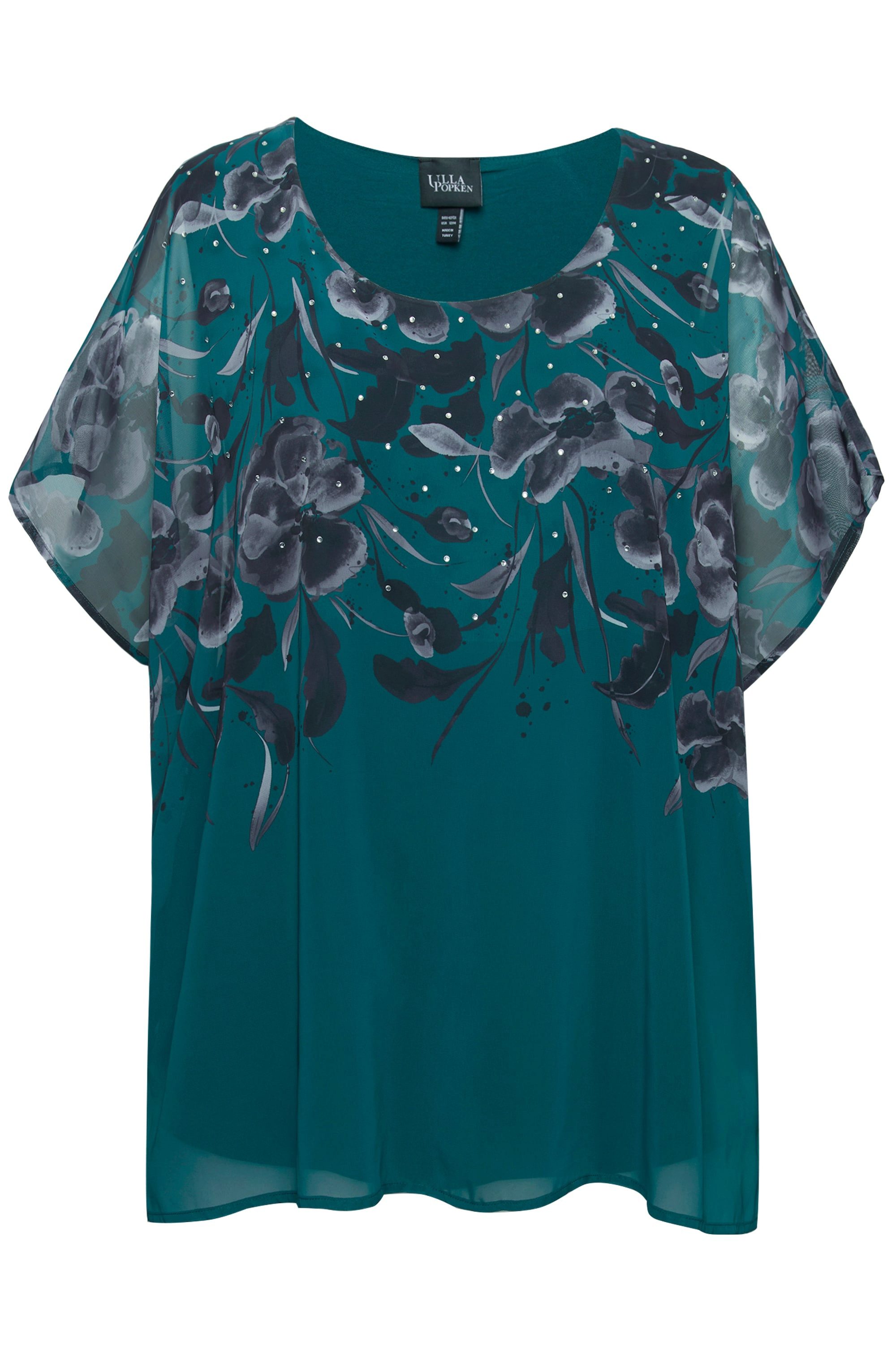 Ulla Popken Druckbluse Blusenshirt doppellagig Oversized günstig online kaufen