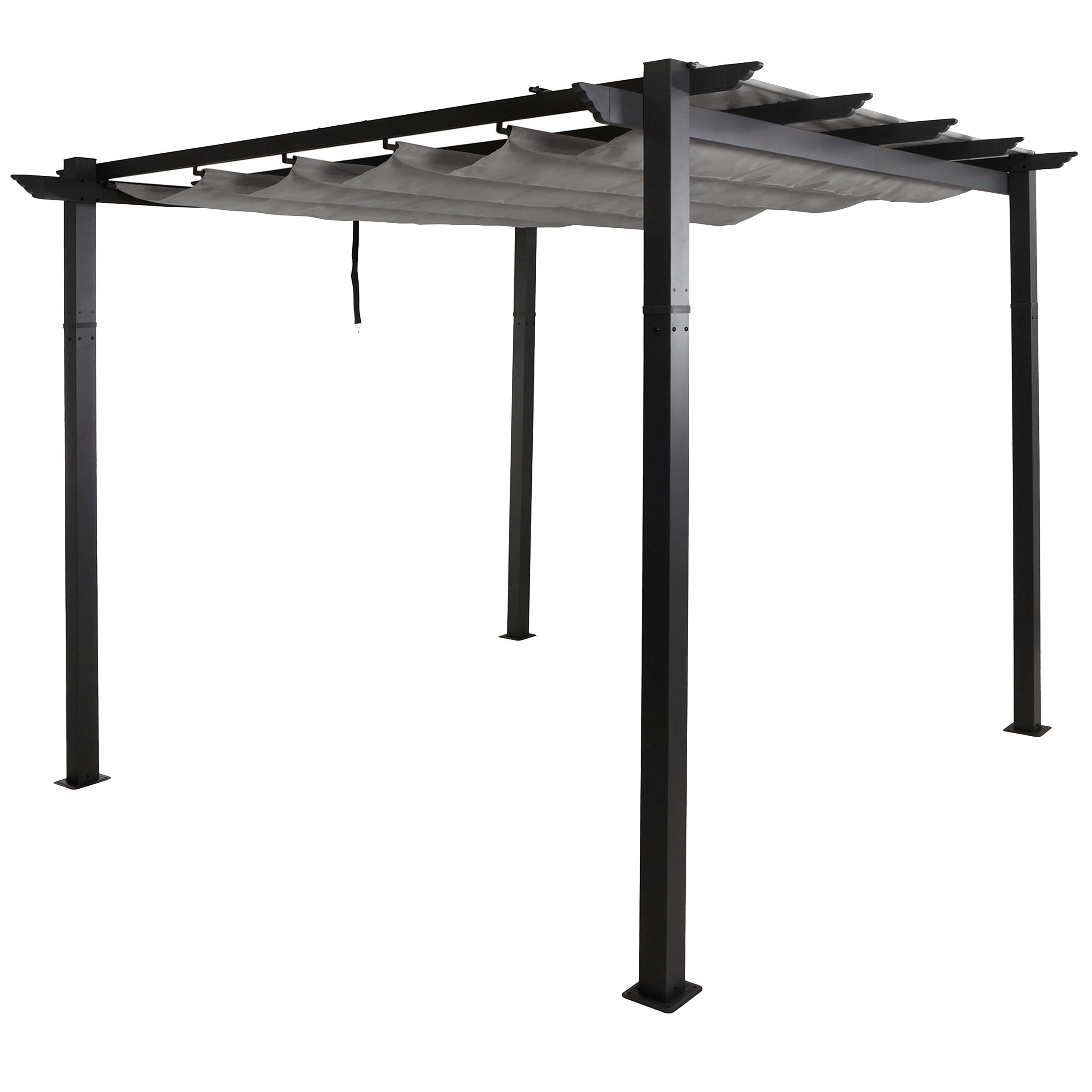 PROREGAL® Pergola Aluminium 8cm-Gestell Schiebedach UV50+ Pavillon, BxTxH: 300x300x240 cm