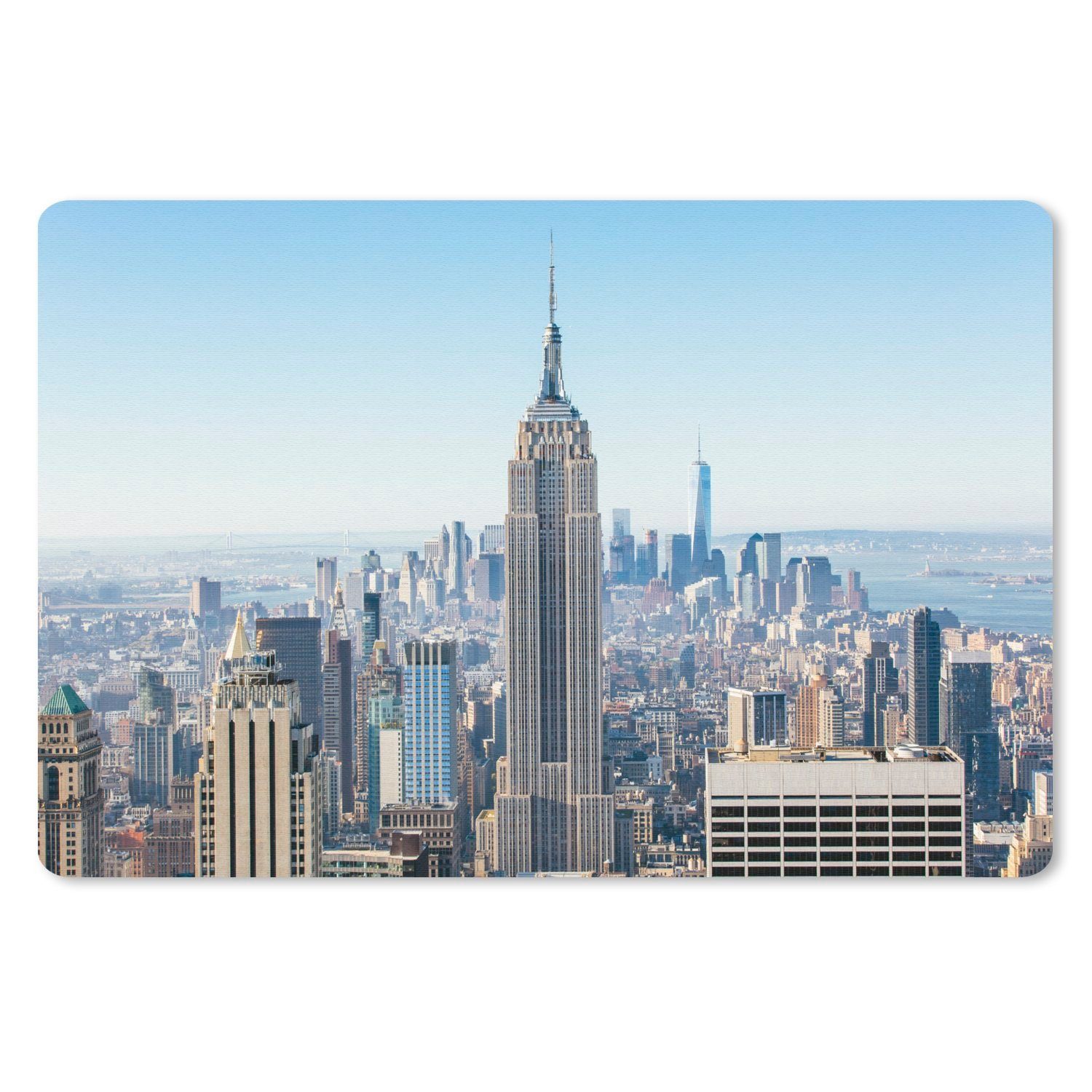 MuchoWow Mauspad New Yorker Skyline mit dem Empire State Building (1-St), Mouse pad Klein, Gaming Deko, PC Zubehör, 27x18 cm