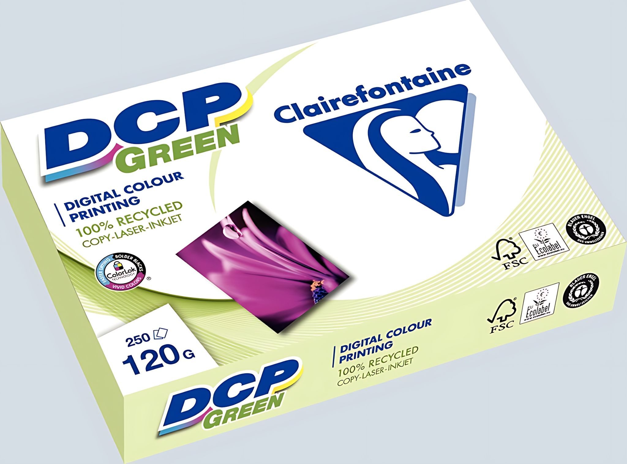 CLAIREFONTAINE Drucker- und Kopierpapier DCP green Kopierpapier, A3, weiß, 120g, 250 Blatt, Recycling