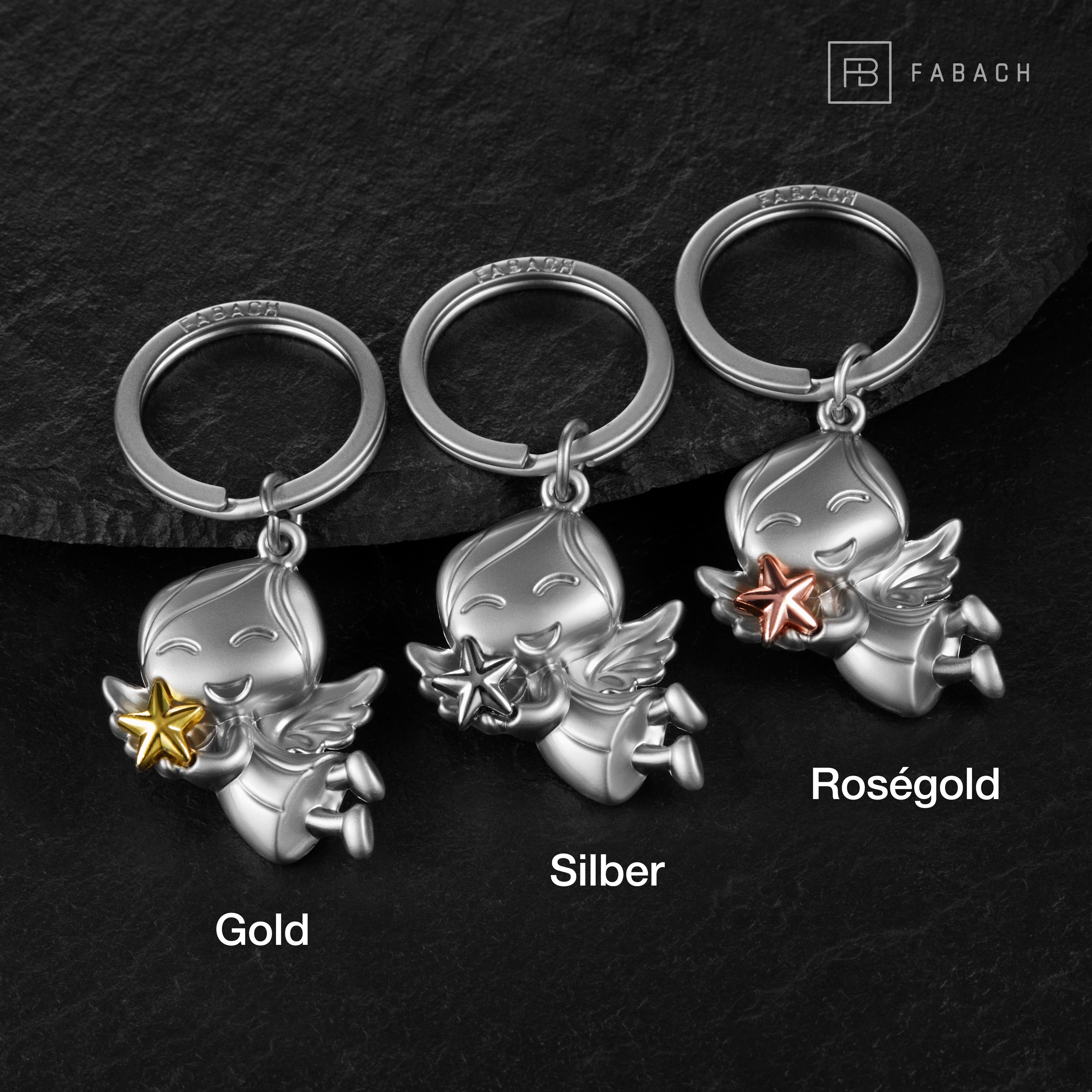 FABACH Schlüsselanhänger Schutzengel "Lucky" - Engel Glücksbringer - Glücksengel mit Stern