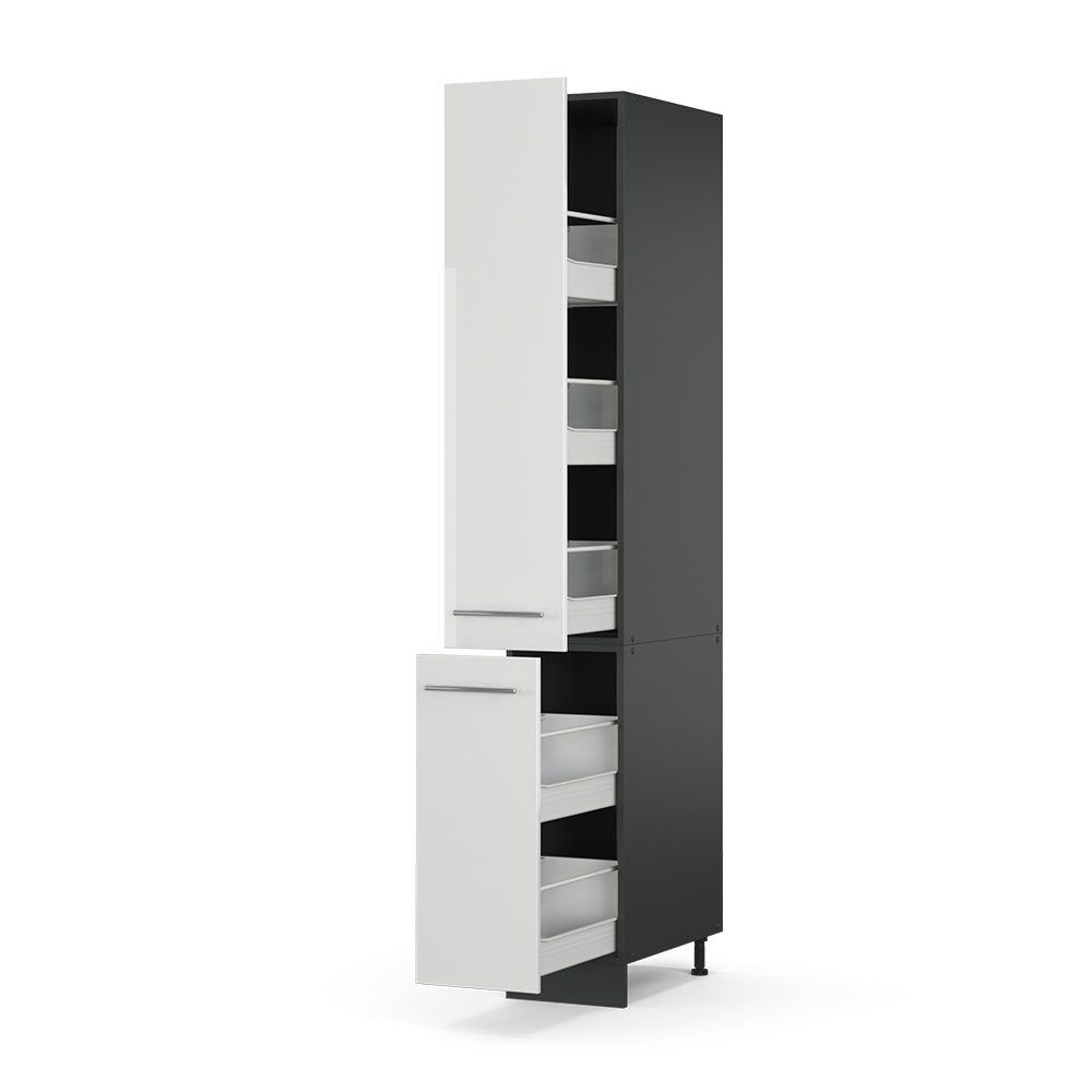 Vicco Hochschrank Fame-Line, Weiß Hochglanz/Anthrazit, 30 cm (1-St) – Bild 4 von 5