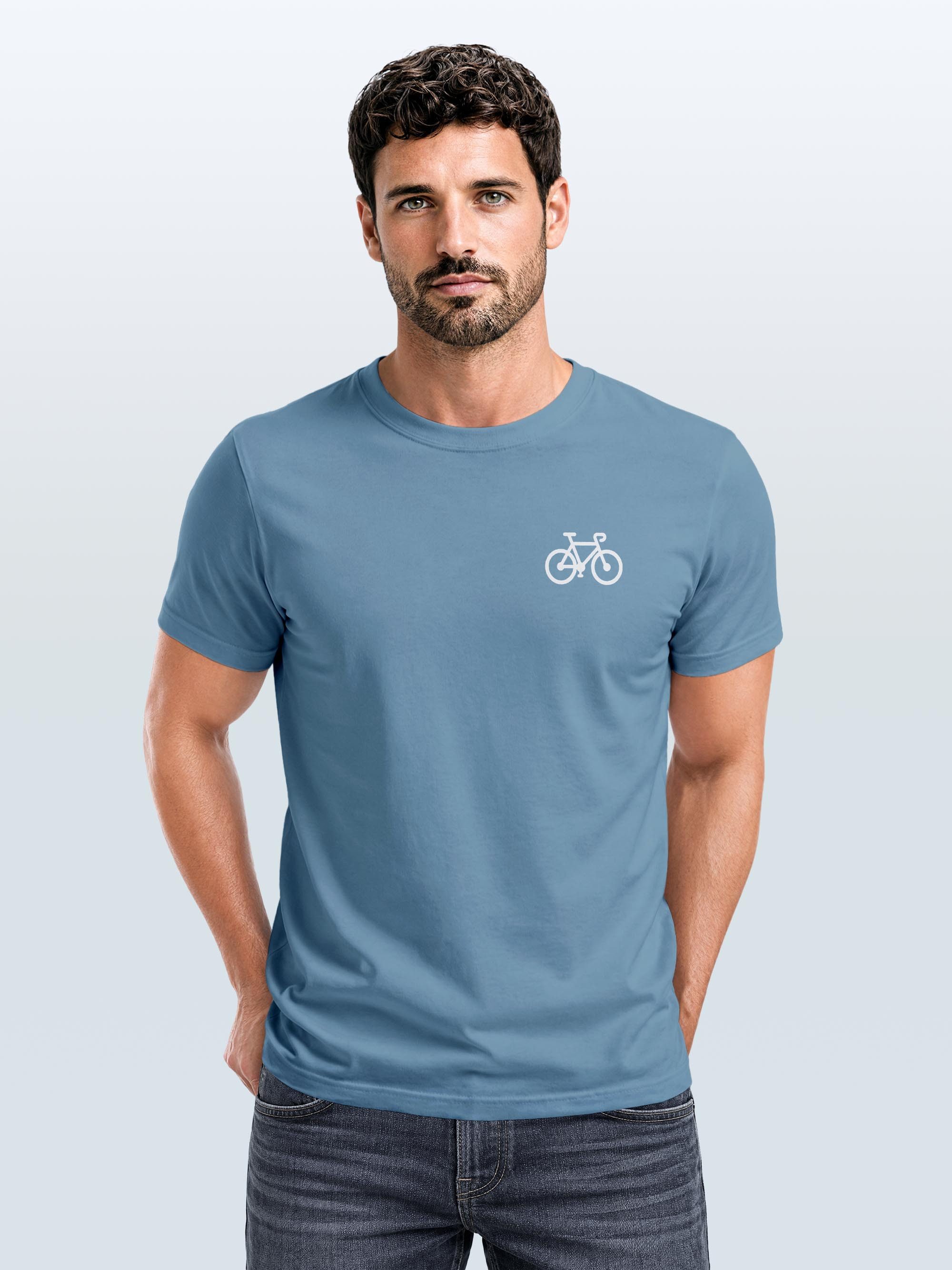 Neverless Print-Shirt Herren T-Shirt Fahrrad Bike Printshirt Logo Aufdruck Radfahrer mit Print