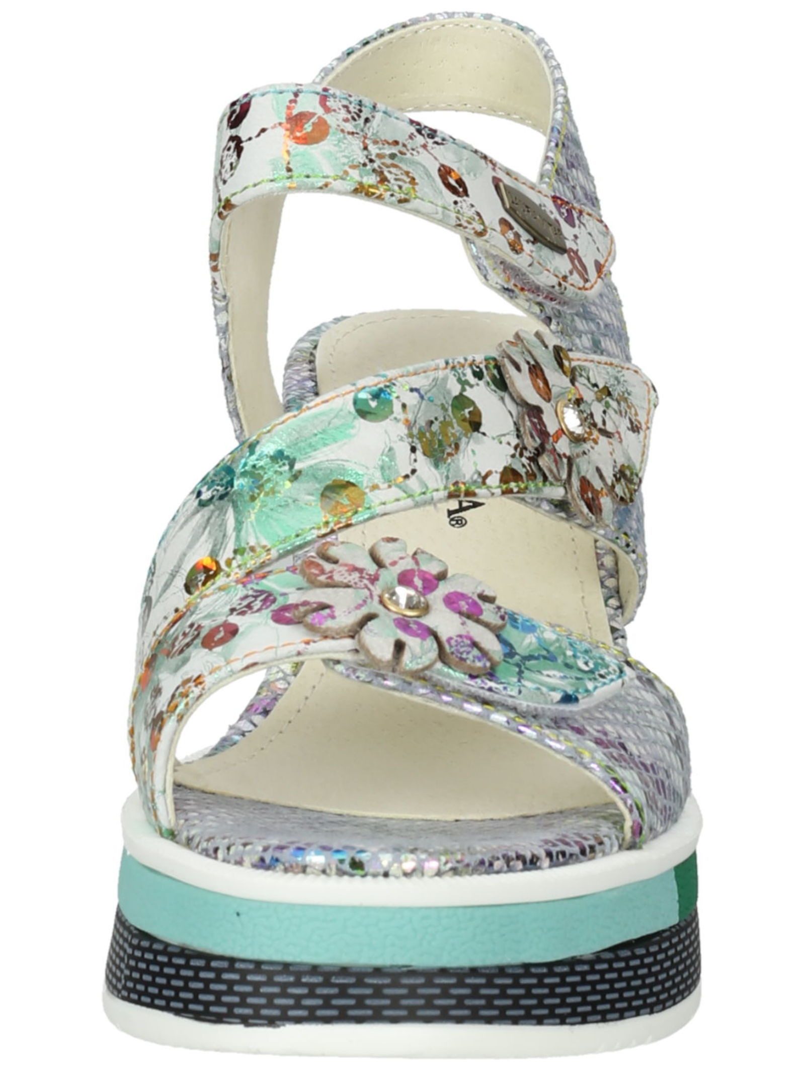LAURA VITA Sandalen Leder/Textil . Keilsandalette