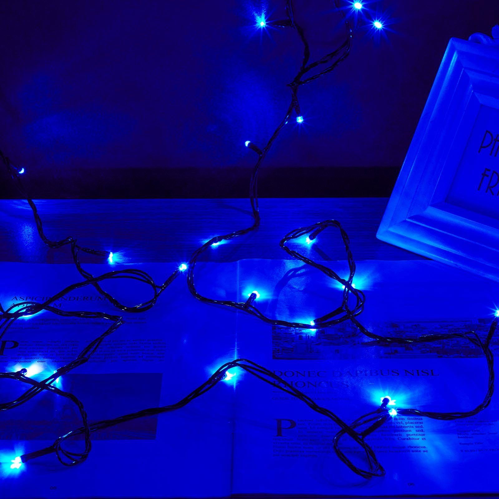 Rosnek Außen Garten Party Innen Blau for LED-Baummantel Baum, Lichterkette Weihnachten 20m 156-flammig LED