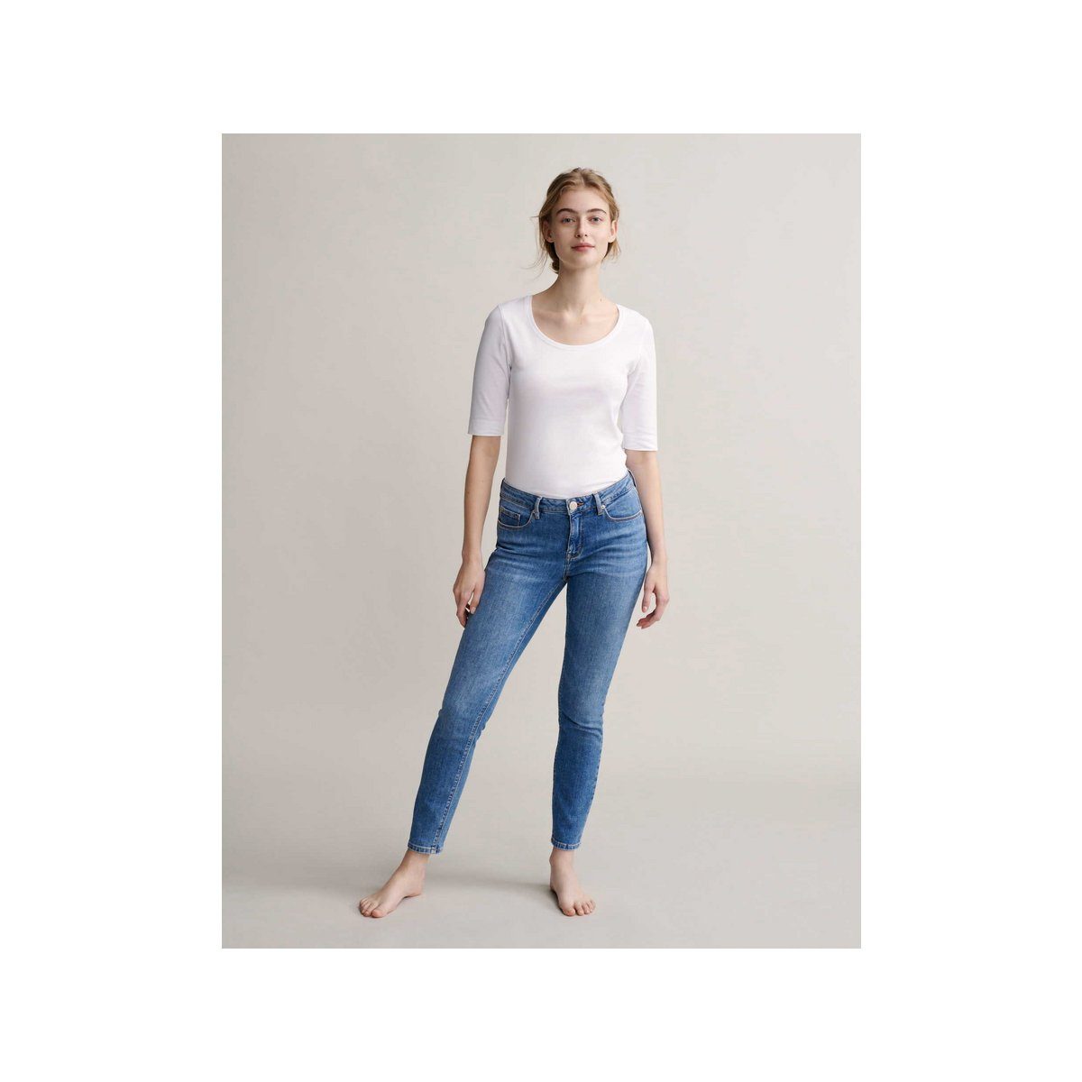 Skinny-fit-Jeans (1-tlg) OPUS blau