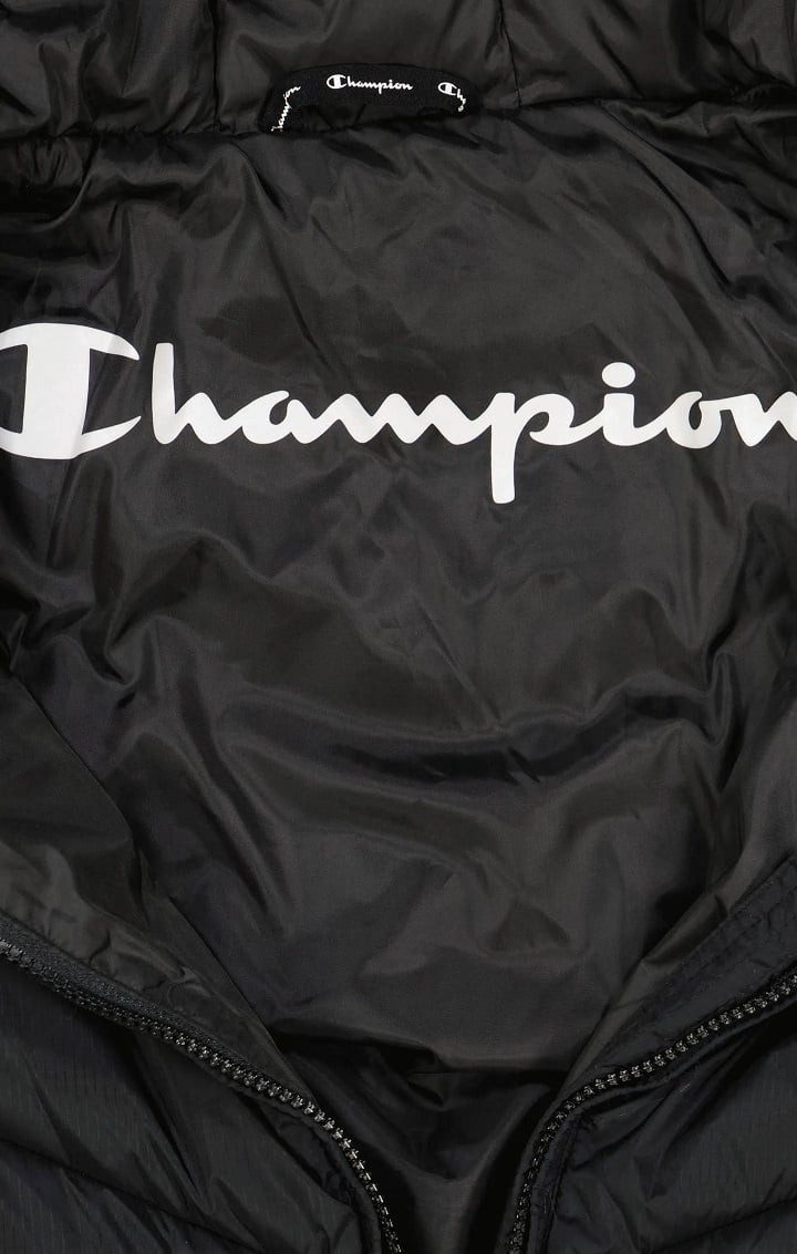 Champion Funktionsjacke Steppjacke - leichte wattierte Kapuzenjacke in Kontrastoptik - schwarz