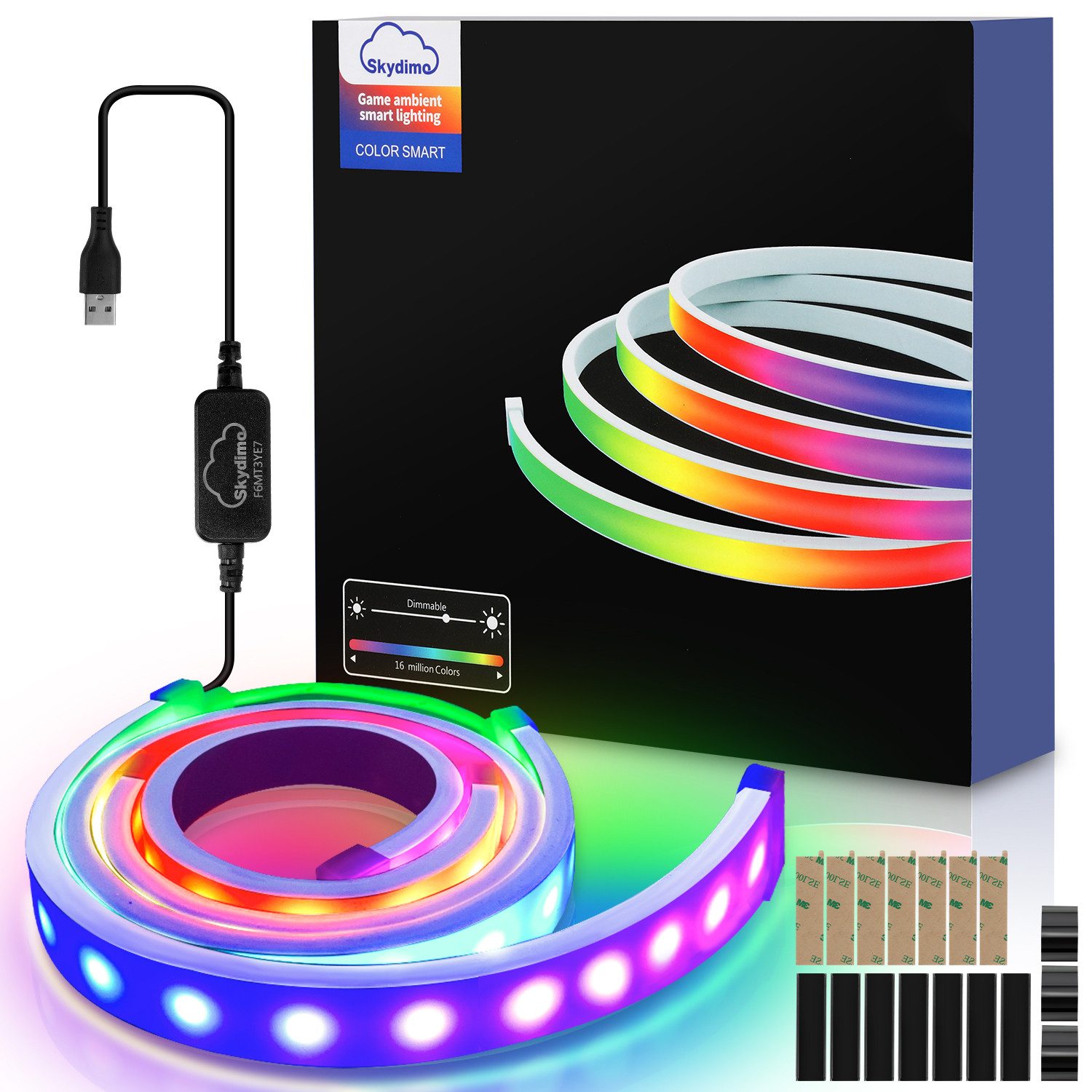 Clanmacy LED-Lichterkette LED Streifen USB PC Backlight TV 5050SMD LichtBand Beleuchtung Stripe