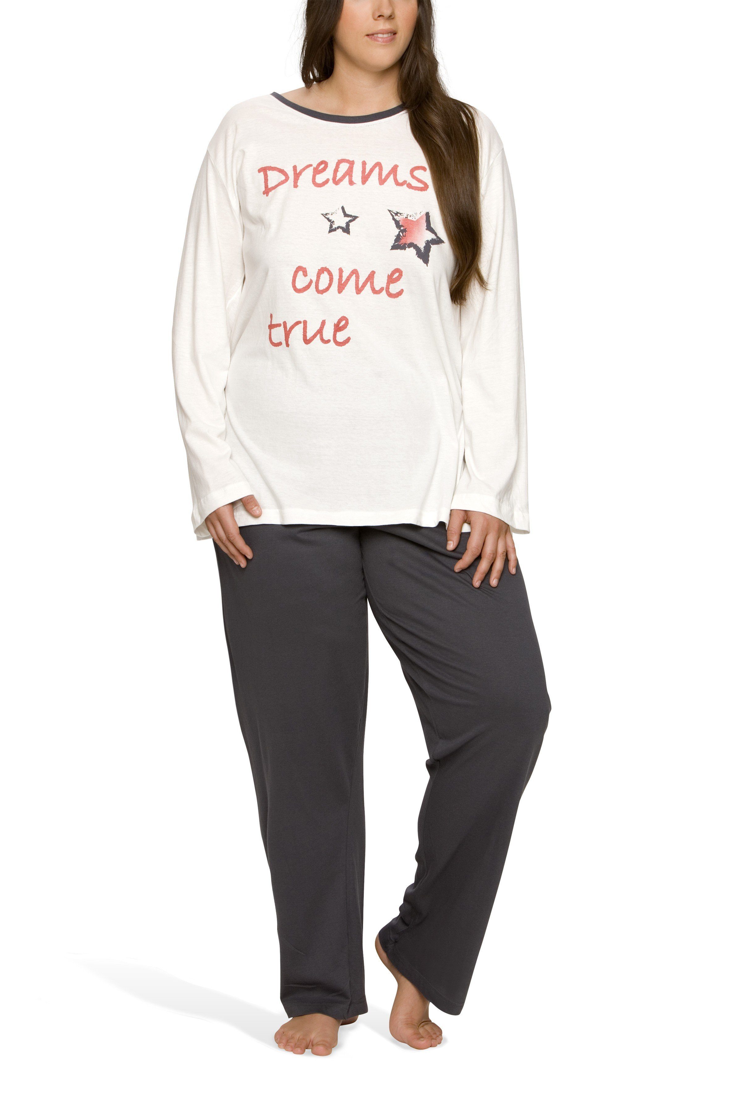 Moonline Pyjama Pyjama in großen Größen (Übergröße XL - 4XL) aus 100% Baumwolle