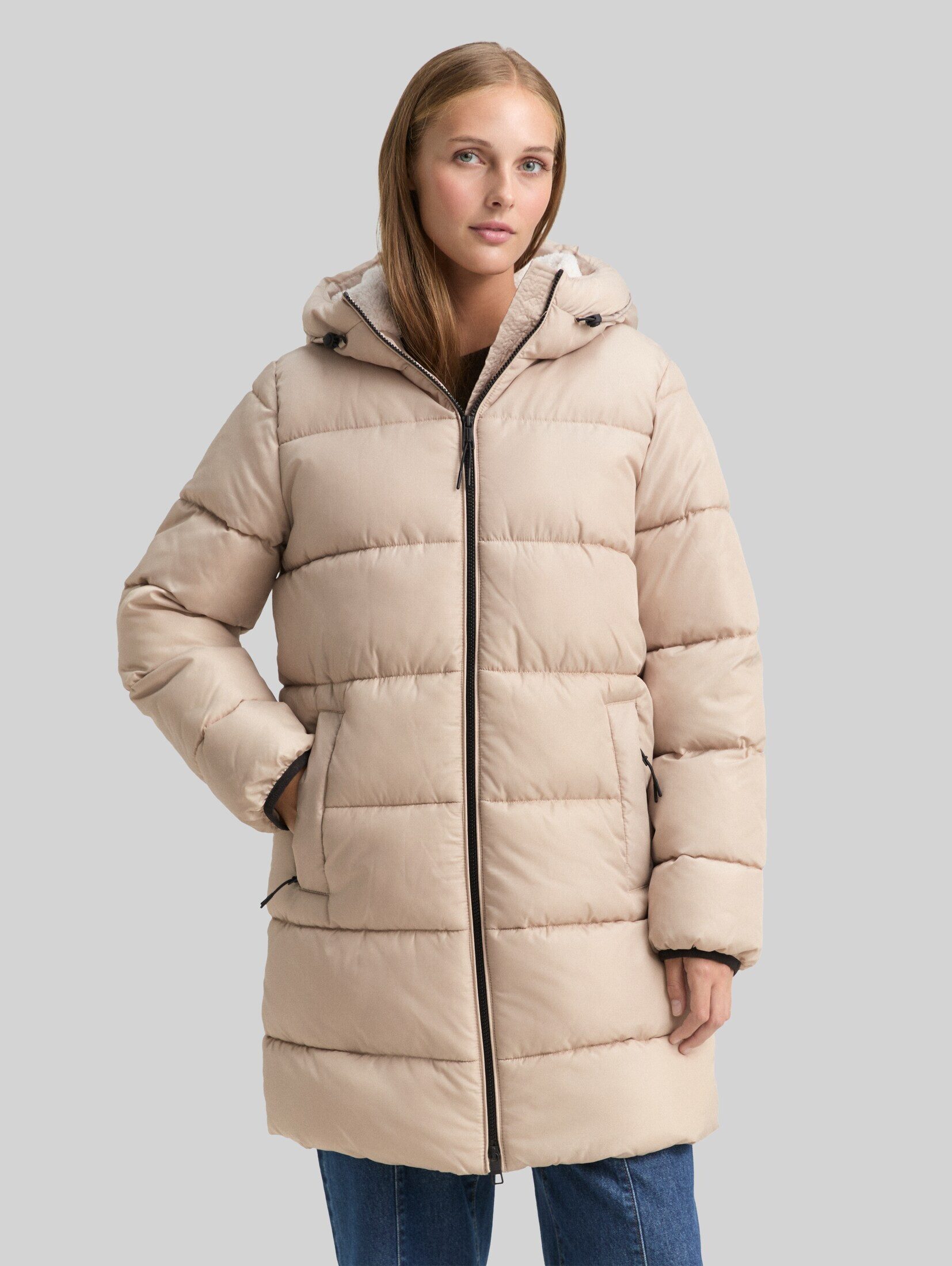 TOM TAILOR Denim Steppmantel Jacken Puffer-Mantel mit Kapuze