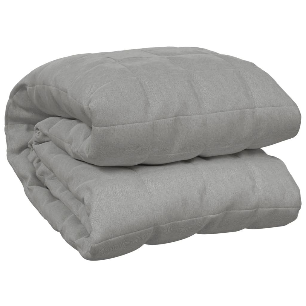 vidaXL Einziehdecke 155 x 220 cm Gewichtsdecke Grau 155x220 cm 11 kg Stoff Therapie Bettde
