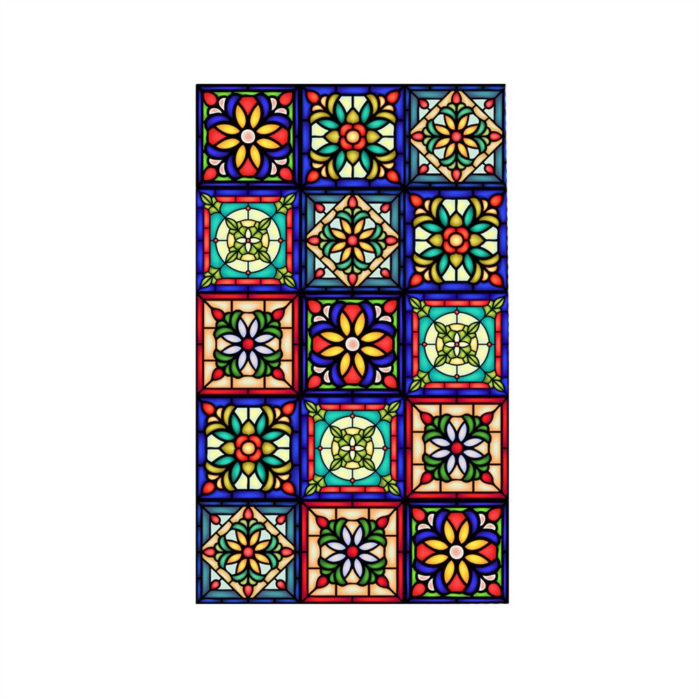 GarveeMore Fensterfolie Retro-Glasfensterfolie mit floralem Muster günstig online kaufen