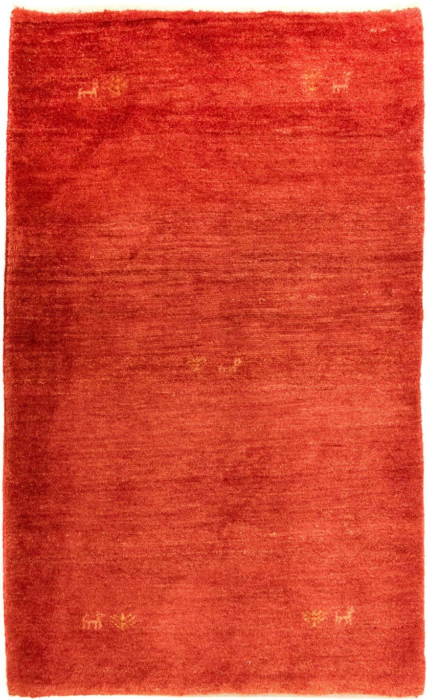 Wollteppich Gabbeh - Loribaft rechteckig, Perser mit x cm 81 Handgeknüpft, morgenland, rot, Wohnzimmer, - Höhe: Einzelstück mm, - 12 Zertifikat 130