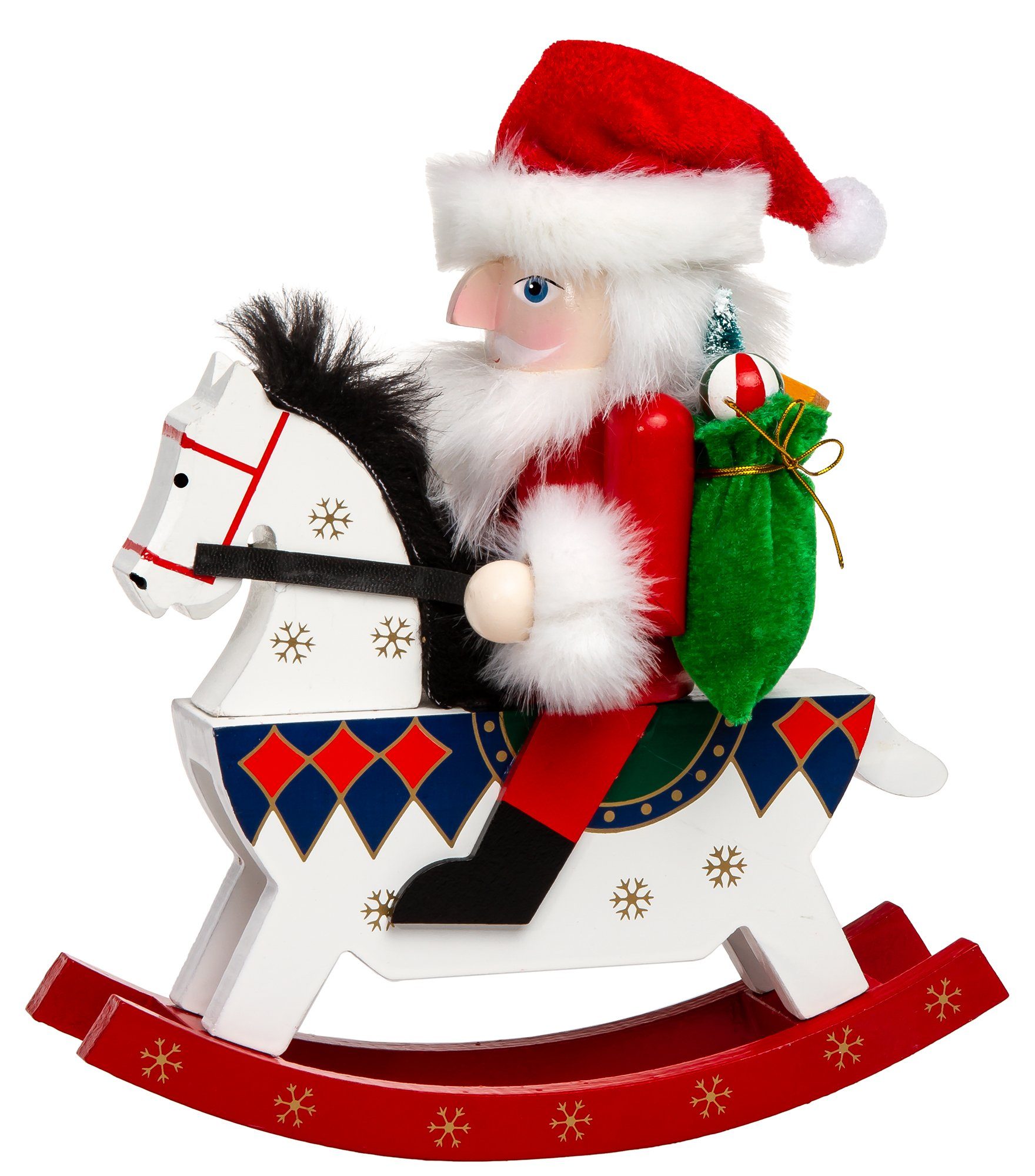 SIKORA Weihnachtsfigur XL große Nussknacker E aus E03 - rot Reiterlein Serie WEIHNACHTSMANN Holz