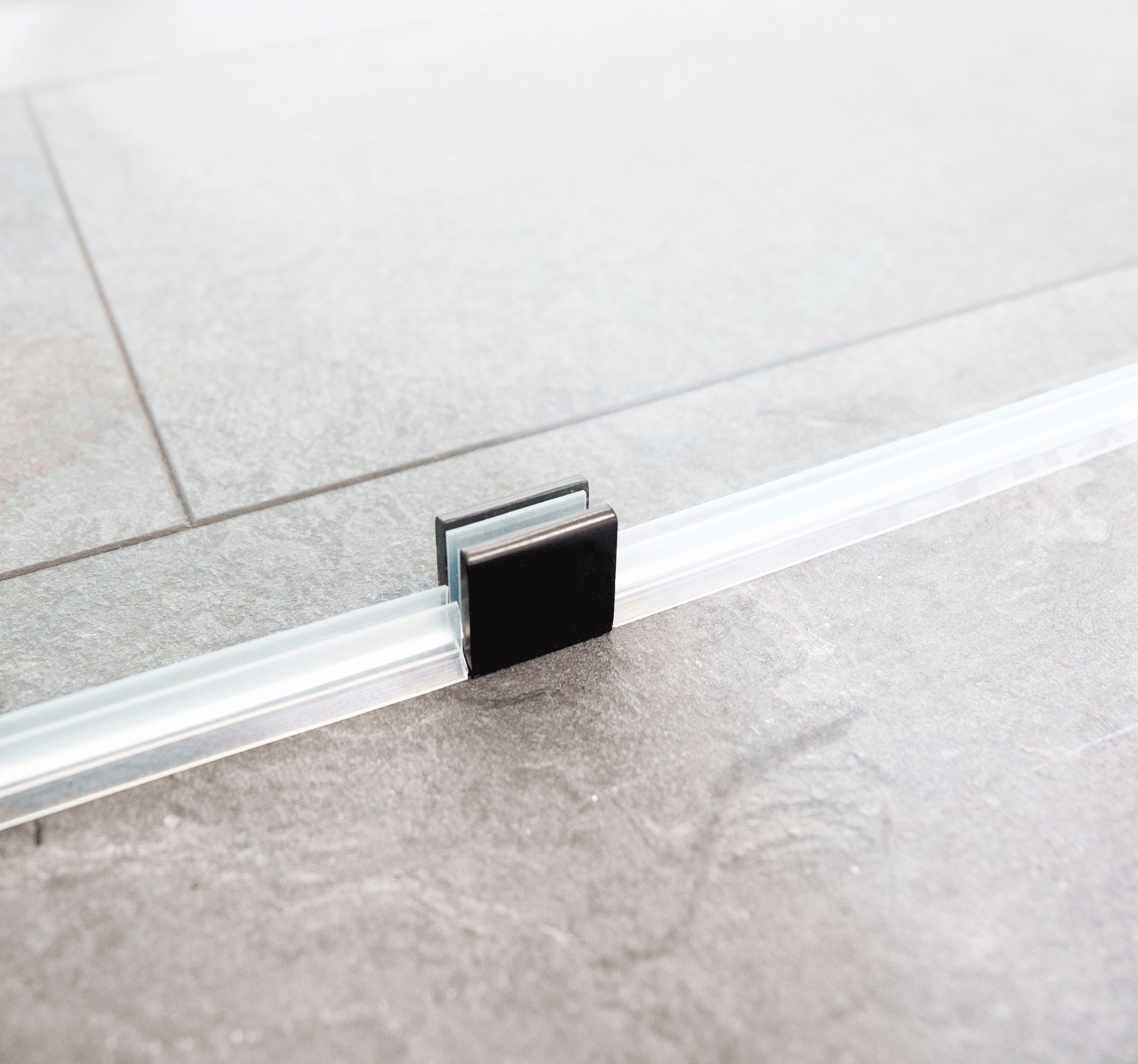 Sanotechnik Walk-in-Dusche Freedom I Black, Einscheibensicherheitsglas