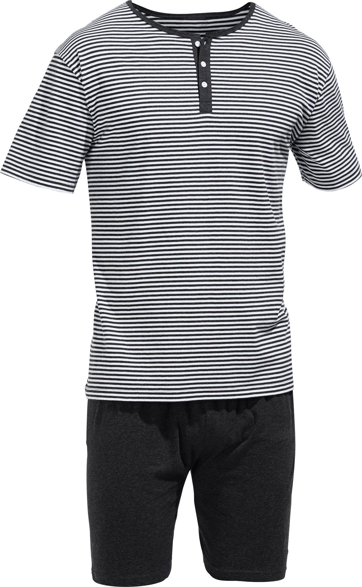 Erwin Müller Pyjama Herren-Shorty Single-Jersey Streifen