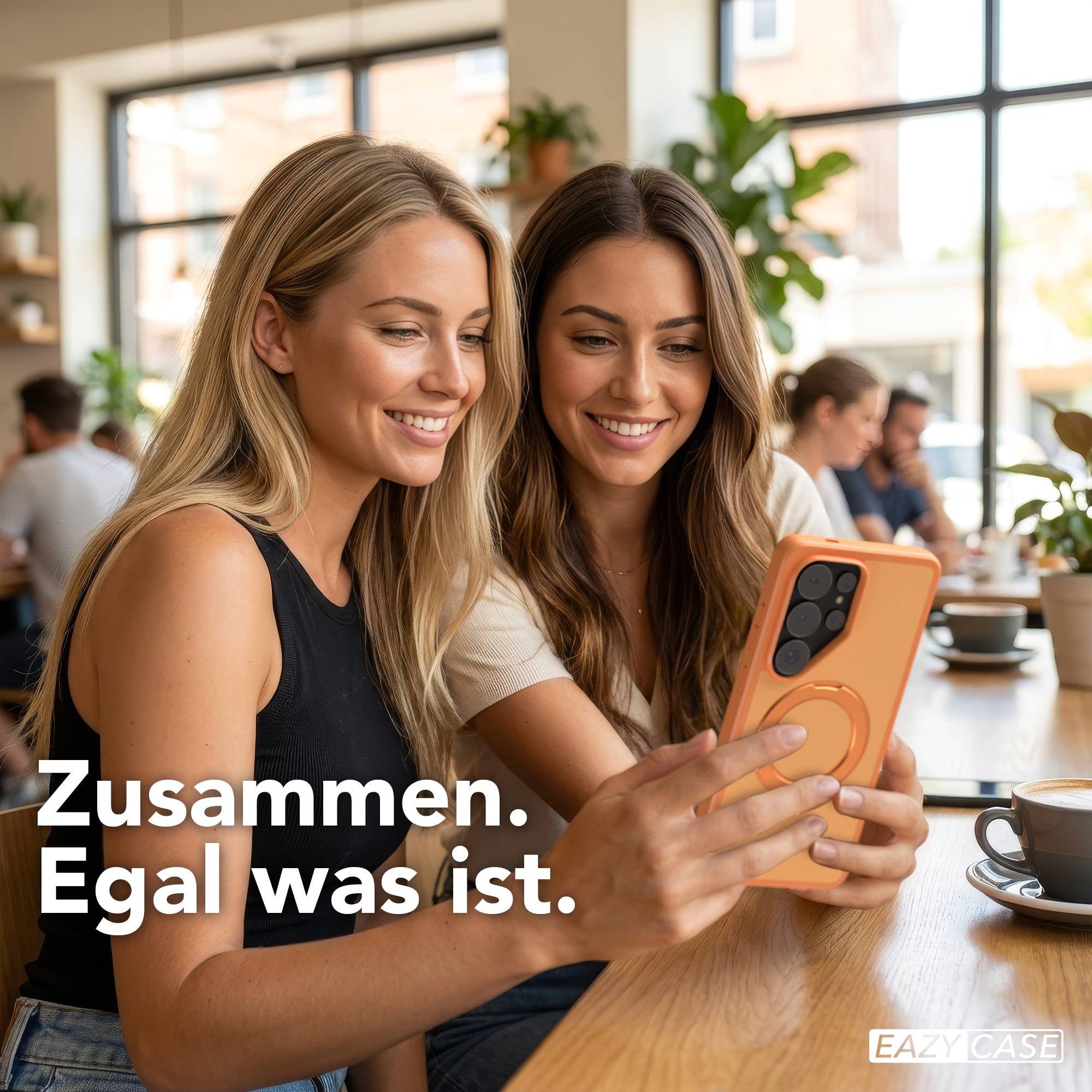 EAZY CASE Handyhülle Outdoor Galaxy S26 Ultra Case mit MagSafe Rotation Ring 6,9 Zoll, Slimcover Handyhülle Outdoor zum Aufstellen mit Ring modern in Orange