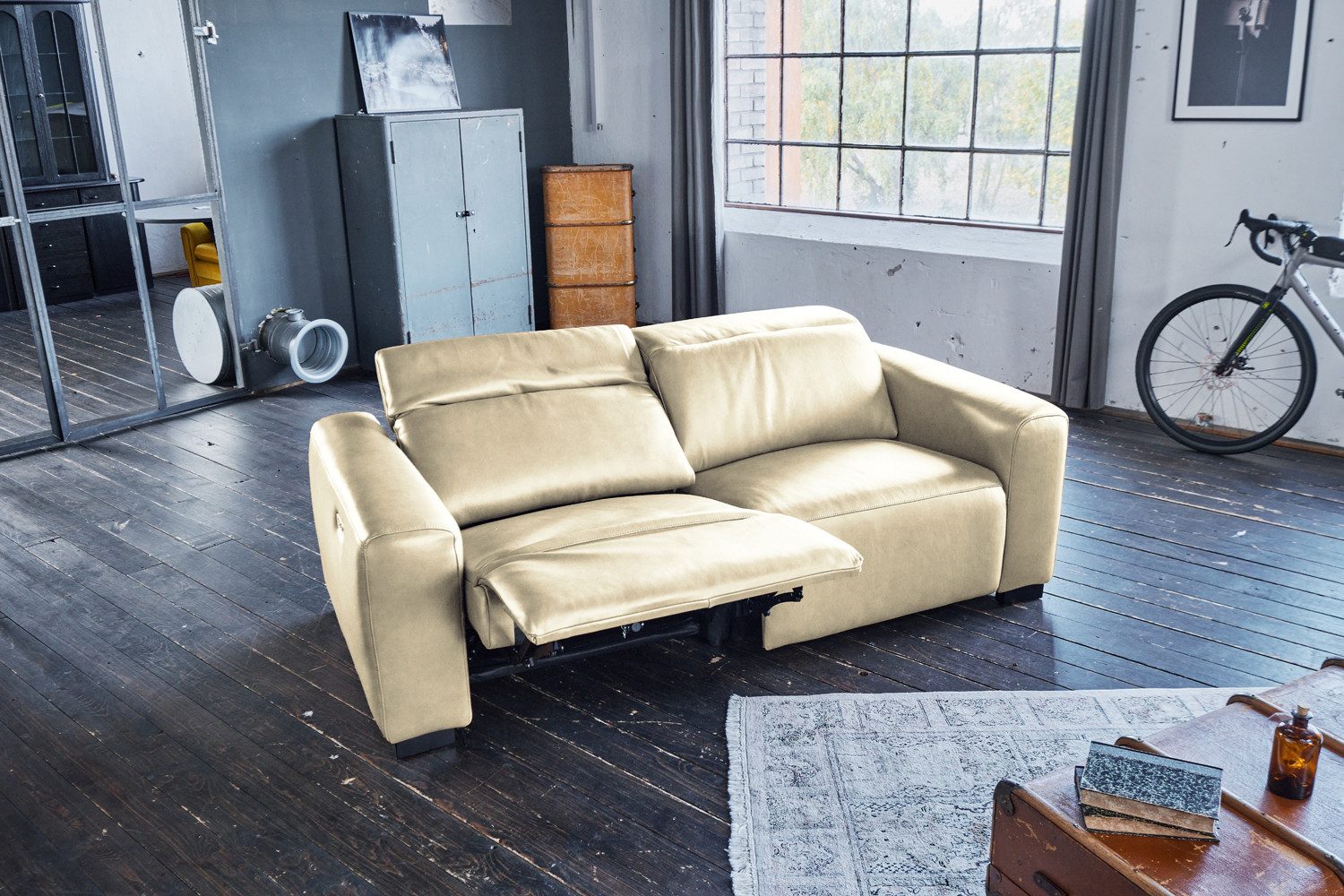 KAWOLA 3-Sitzer FINN, Sofa Couch, Relaxfunktion, verschiedene Bezüge und Farben 210x107 cm