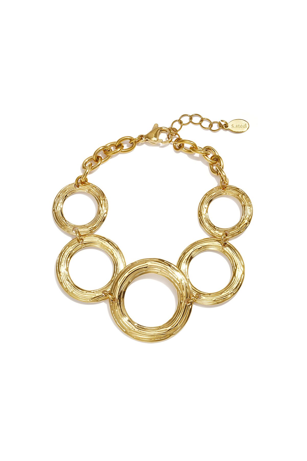 Adelia´s Gliederarmband LIVAYA, Stylischer Modeschmuck mit fünf markanten Kreis-Elementen