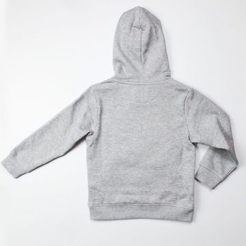 goldmarie Hoodie LOVE PEACE MOIN Floral-Palmen Applikation für Kinder hellgrau mit Kängurutasche