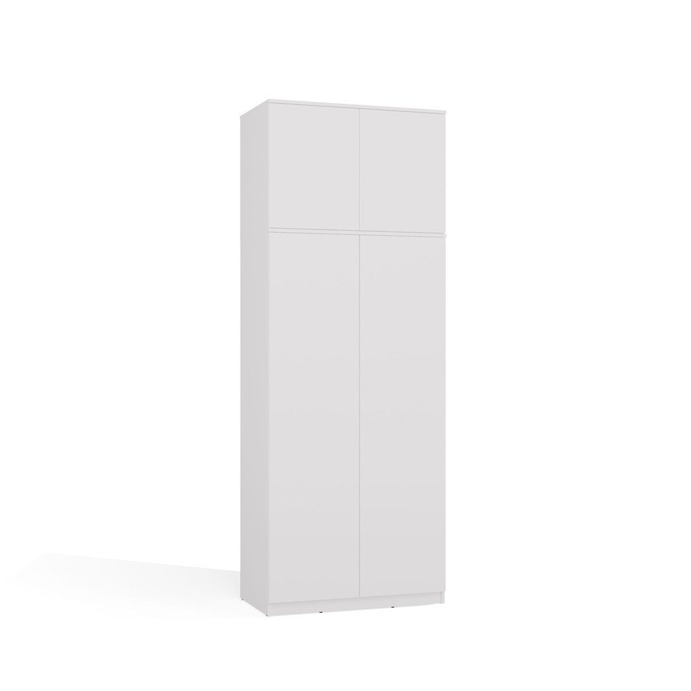ibonto Kleiderschrank Kleiderschrank mit Aufsatz 90 cm, Kleiderstange & Regalböden, grifflos