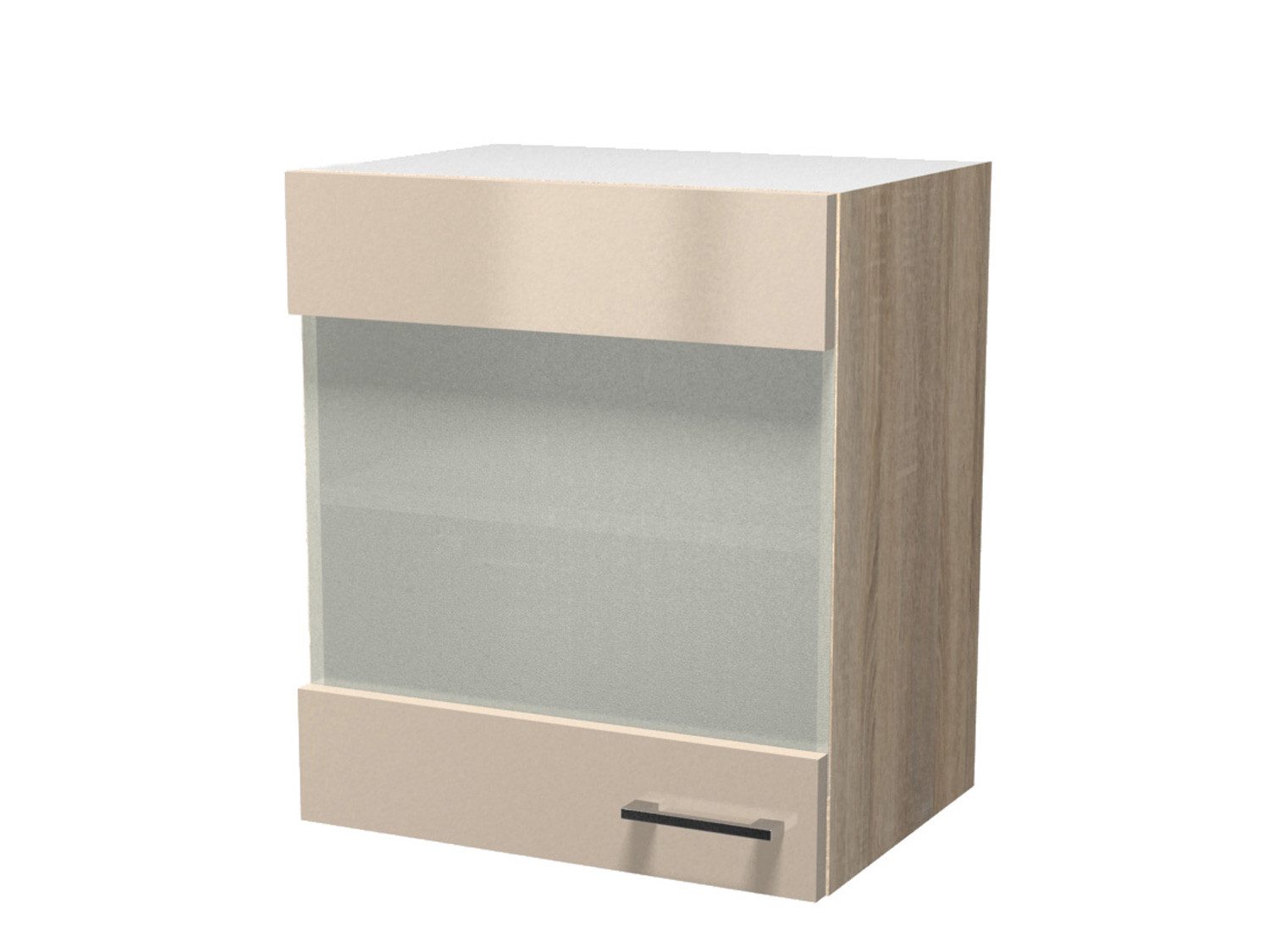 Flex-Well Glashängeschrank Glashängeschrank Küche - 50 cm breit - Kaschmir Glanz Sonoma Eiche – N