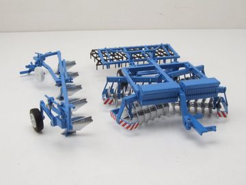 Schuco Modelltraktor Set Pflug Fortschritt B200 und Egge B402 blau Modellauto 1:32 Schuco, Maßstab 1:32