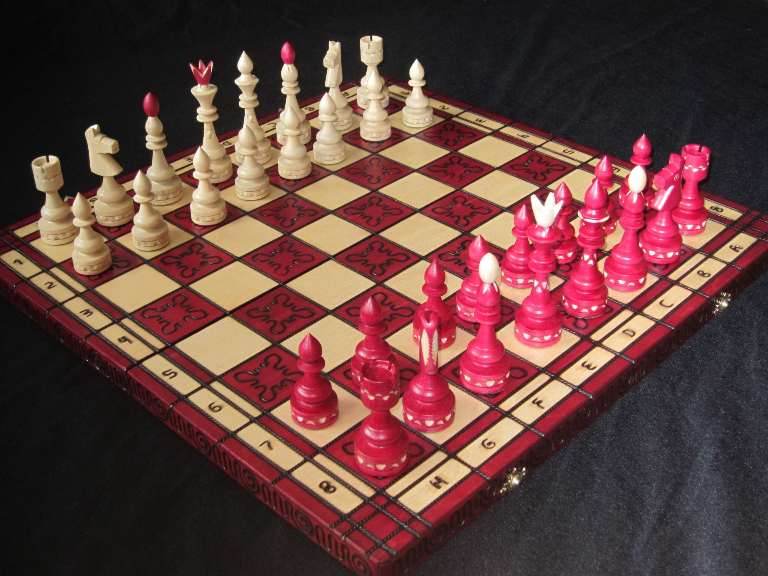 Holzprodukte Spiel Schach Schachspiel Schachbrett 54 x 54 cm Holz Indian indisch