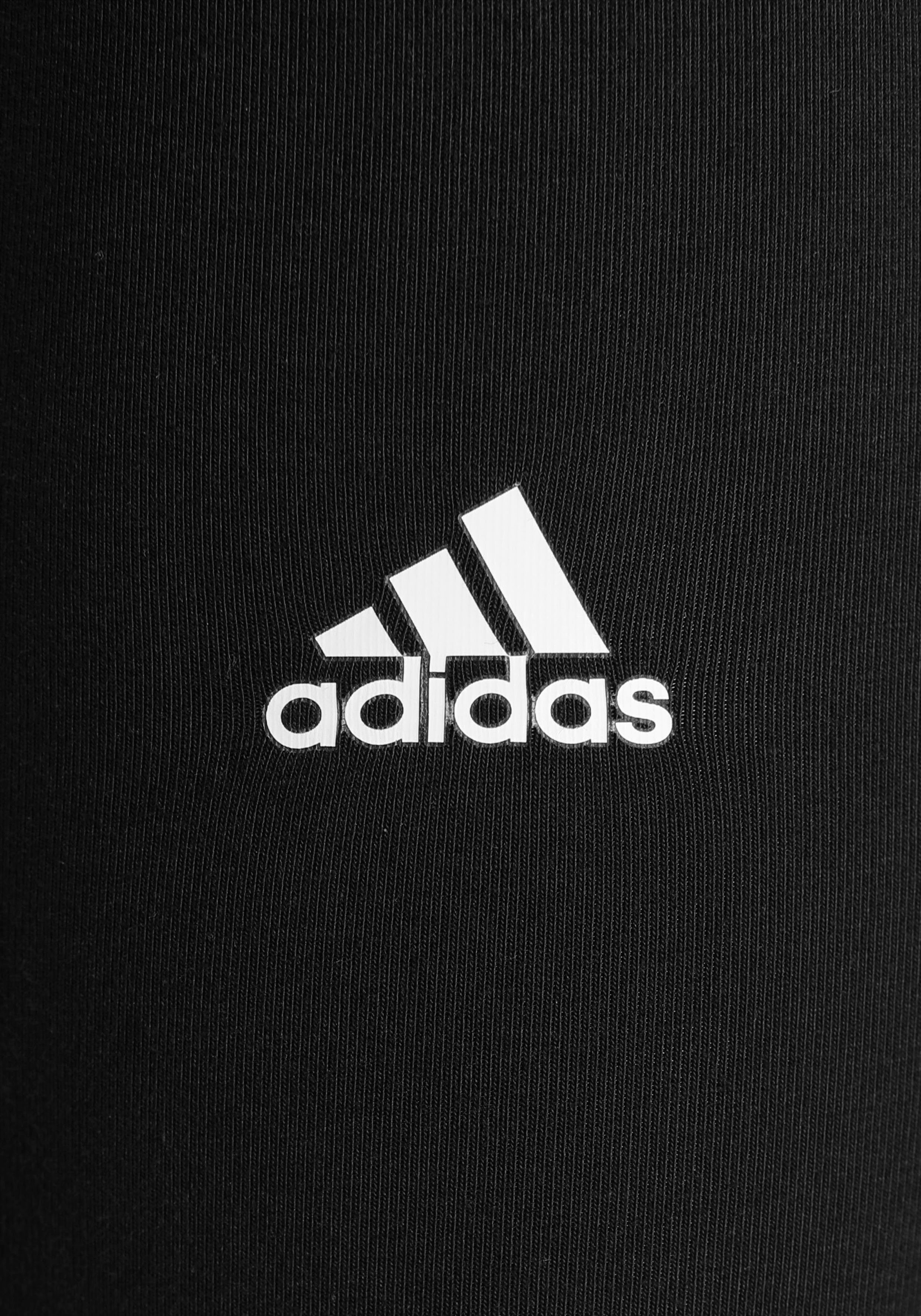 Sportswear COTTON adidas / ESSENTIALS LINEAR LOGO White (1-tlg) Trainingstights Black