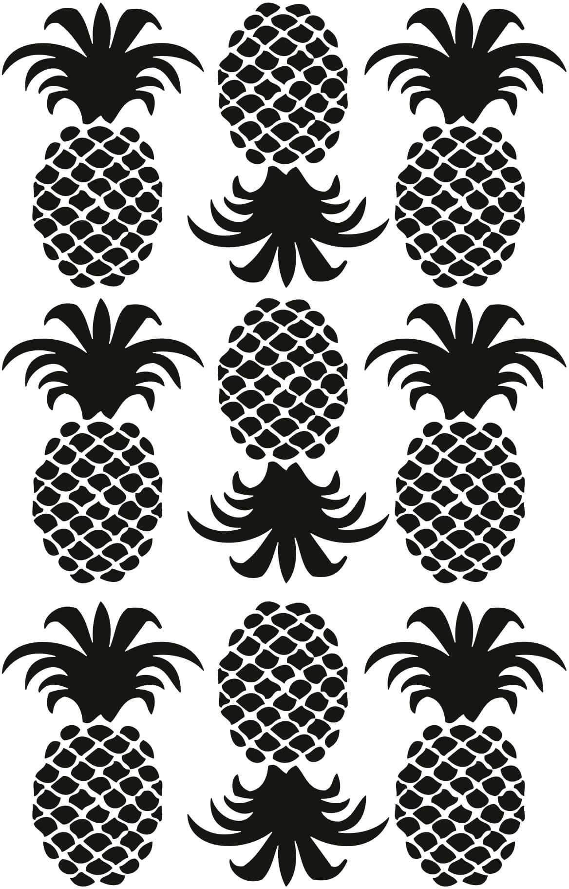 Wandtattoo Set Wall-Art rot Ananas