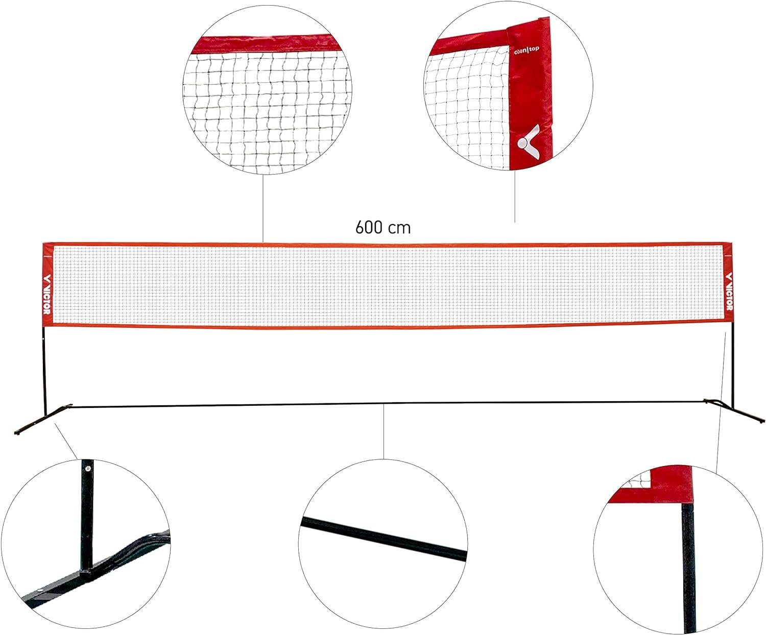 VICTOR Badmintonschläger Victor Badminton Netz Premium 6 Meter