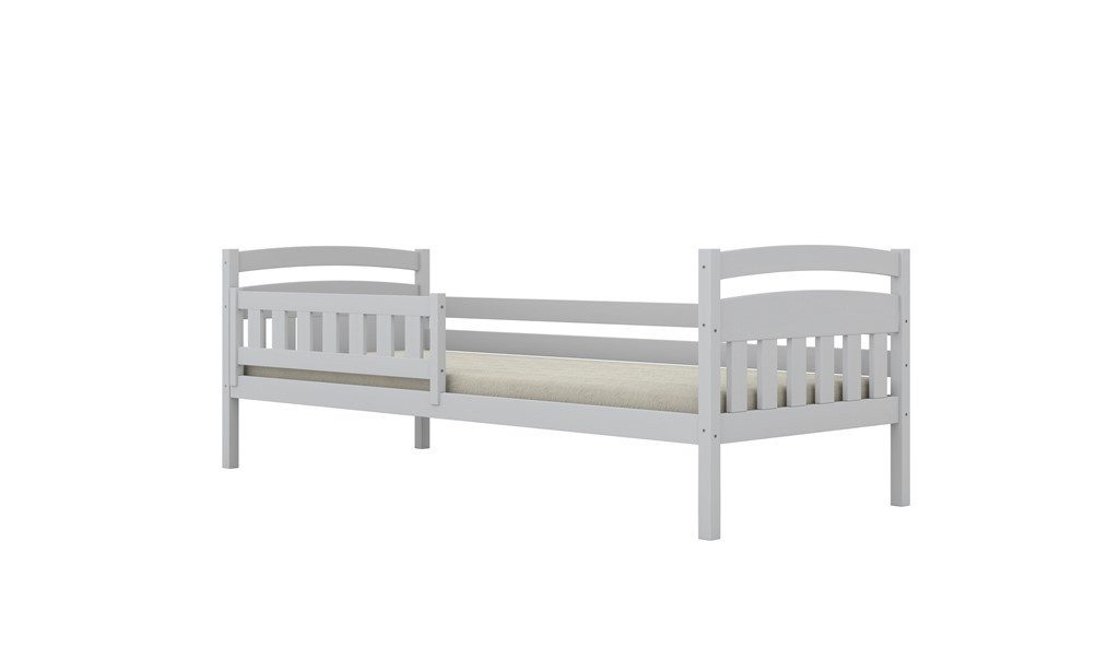 Raumhirsch Furniture Kinderbett Jugendbett, Einzelbett, Bettgestell, Funktionsbett (Maße: 169 x 87 x 82 cm (Rausfallschutz, Matratze), viele Farbvarianten), 160 x 80 cm, massives Kiefernholz, für Kinder und Jugendliche
