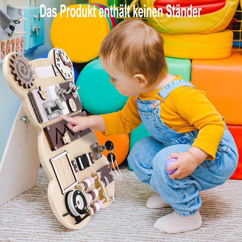 Flintry Motorikbrett Montessori Aktivitätsbrett für Kleinkinder,sensorisches Holzspielzeug, Alltagstraining, pädagogisches Geschenk für Kinder ab 3 Jahren