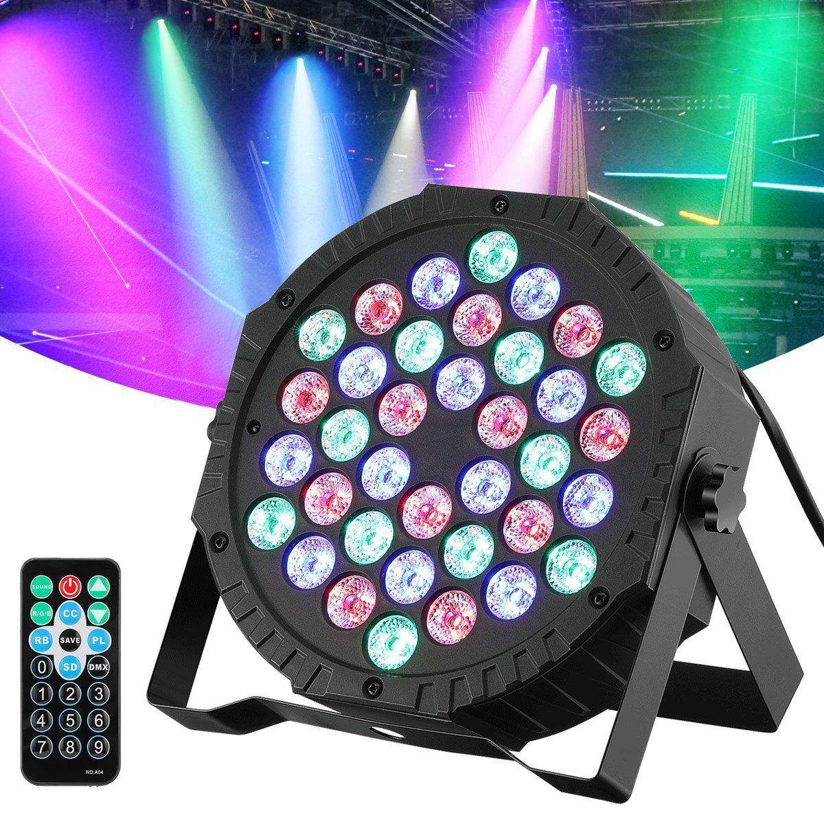 LED Discolicht 36W 36 LEDs RGB Bühnenlicht DMX PAR Can Licht Club Disco Party DJ Show