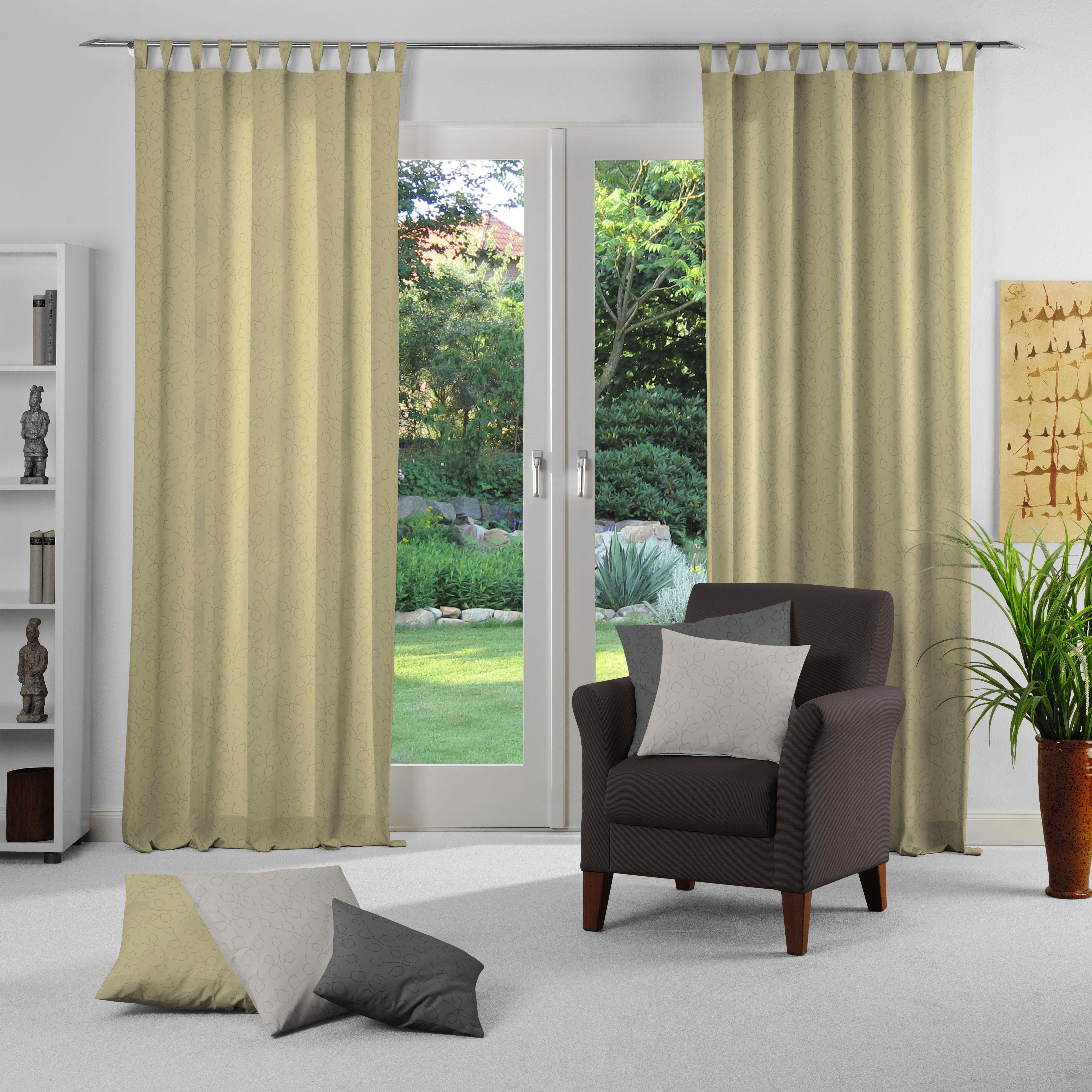 Wirth Vorhang Westport (1 St), Schlaufen, blickdicht, Jacquard