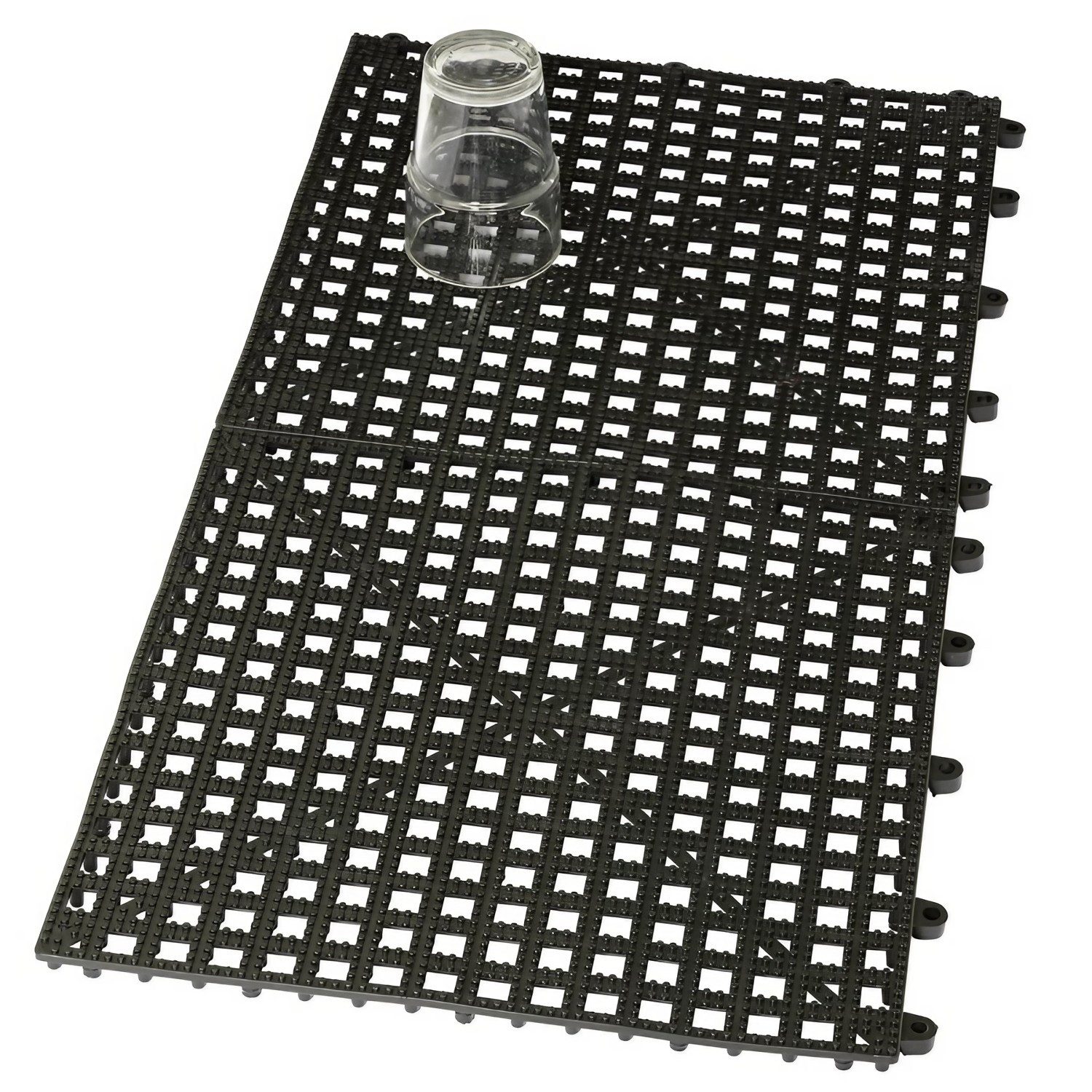 FUCHS Abtropfmatte Gummi-Abtropfmatte schwere Ausführung - 31,5 x 31,5cm steckbar, schwarz - 2er Pack