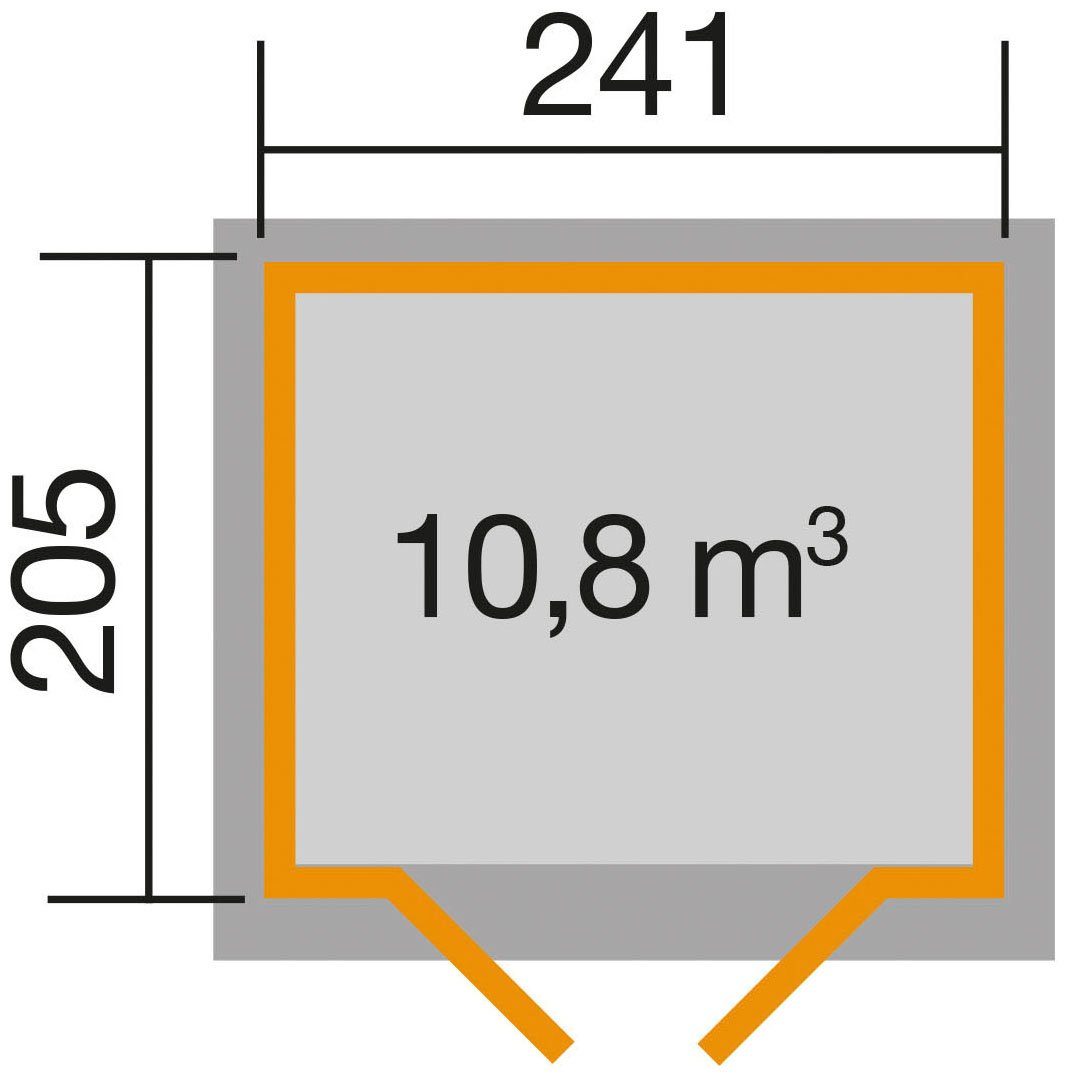 122 BxT: Gartenhaus cm 285x239 Gr.1, weka