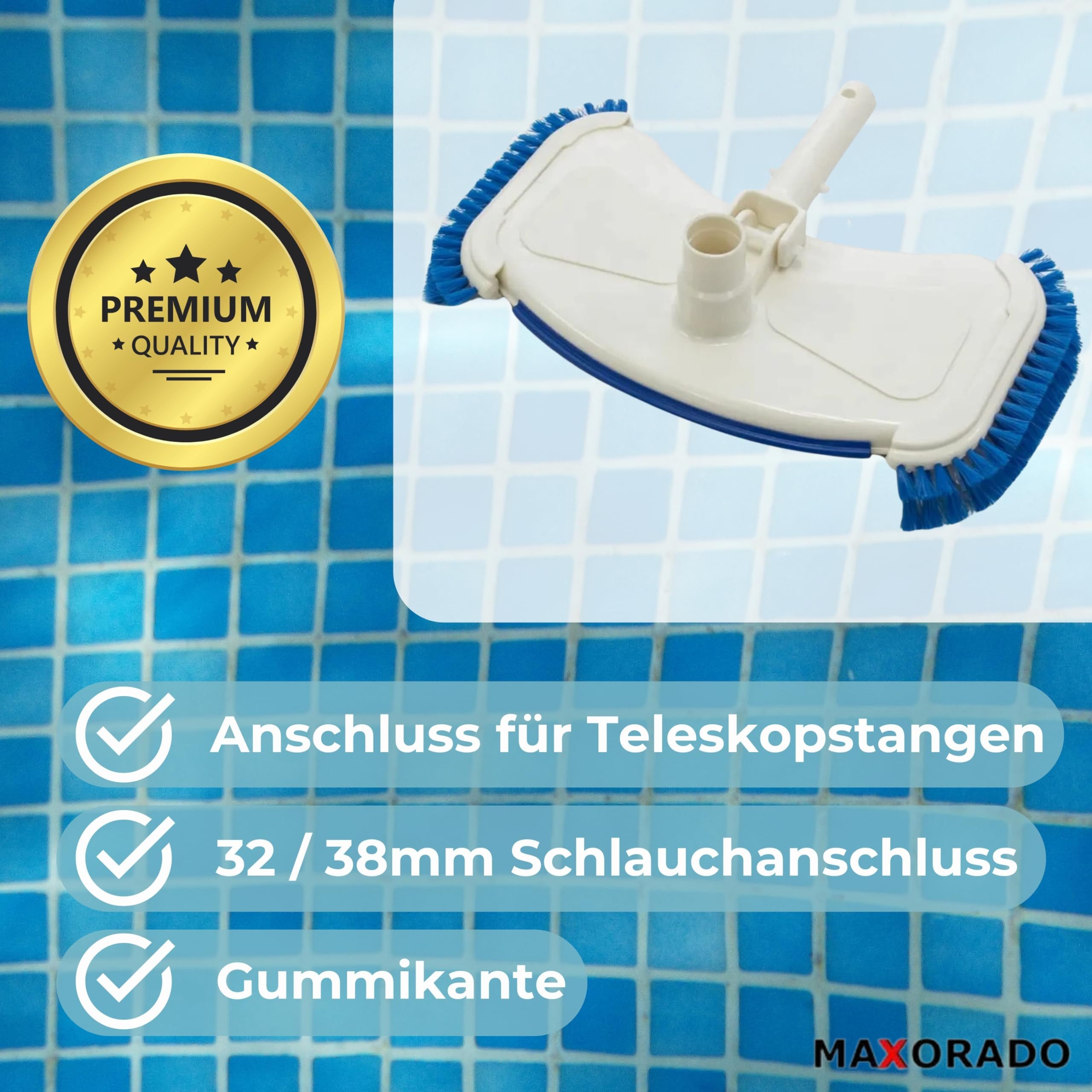 Maxorado Poolbürste Poolsauger Düse Bodendüse Bodensauger für Intex Bestway Pool Zubehör – Bild 4 von 5