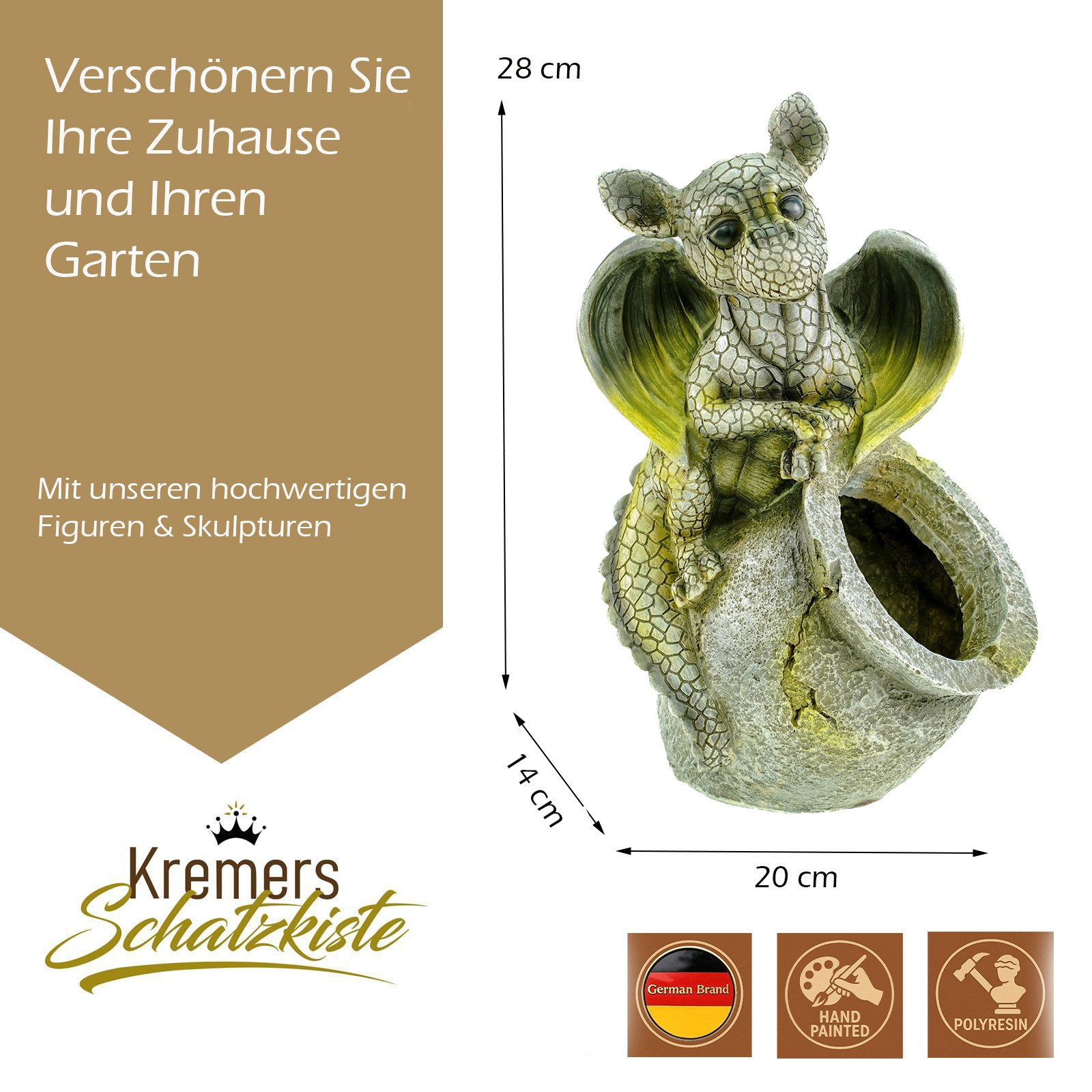 Kremers Schatzkiste Gartenfigur Gartenfigur Drachenkind mit günstig online kaufen
