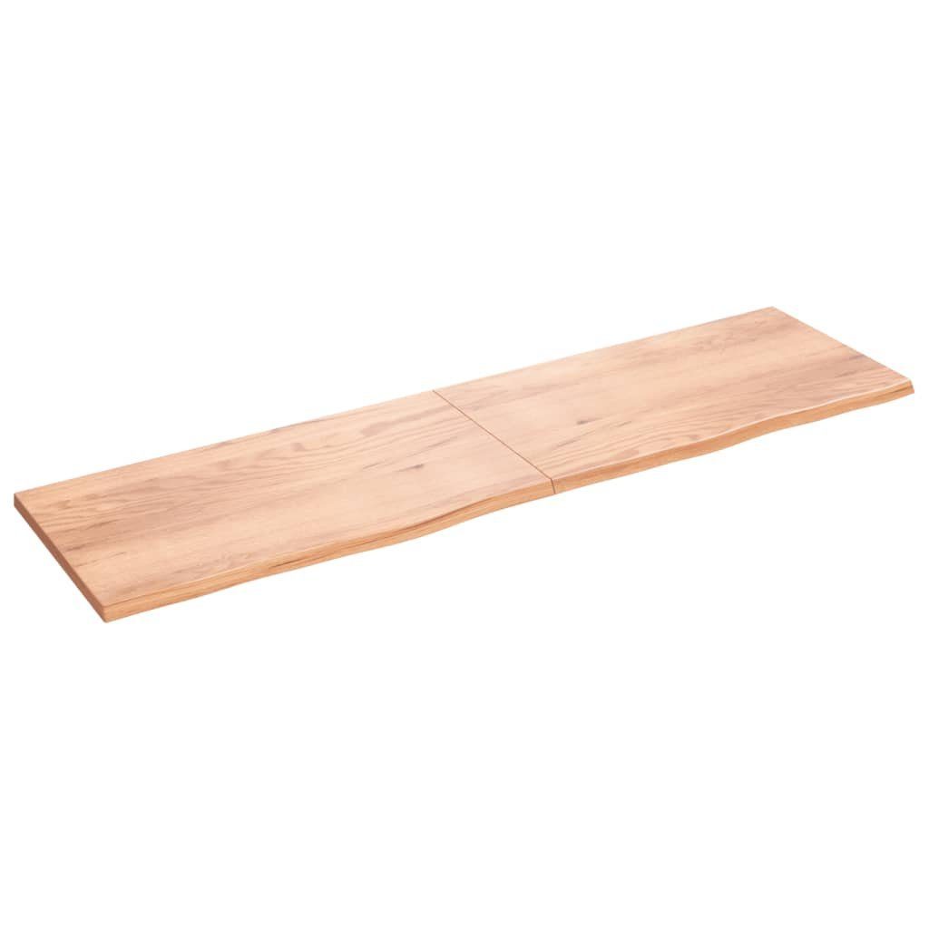 Tischplatte Hellbraun 220x60x(2-4)cm Massivholz Behandelt furnicato Eiche