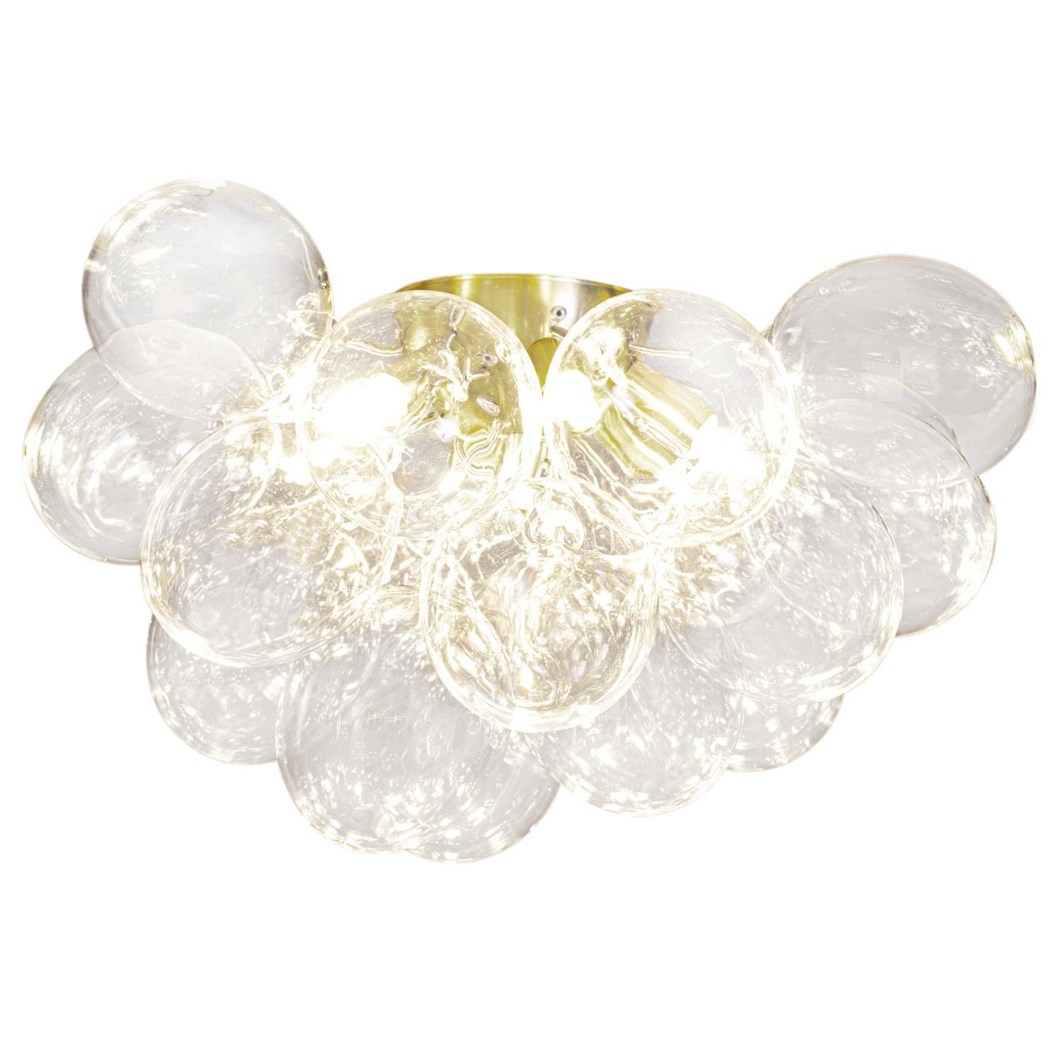 Licht-Erlebnisse Deckenleuchte MAGNUS, ohne Leuchtmittel, Glas Metall 50 cm breit in Gold Modern für 6x G9 elegante lampe