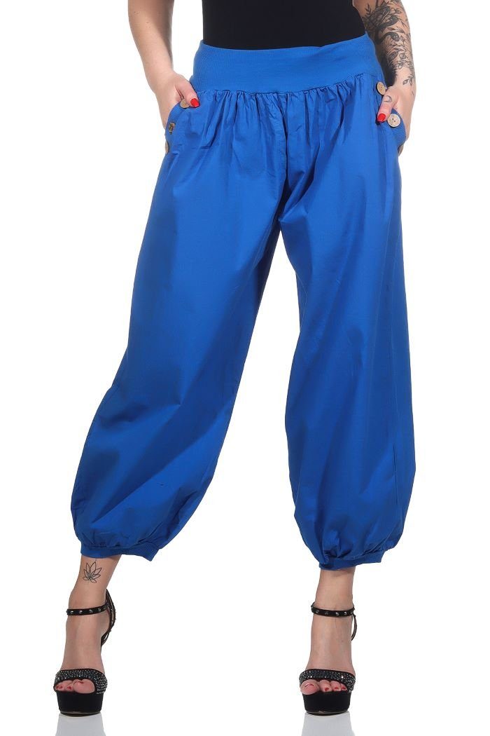 Mississhop Haremshose Damen Baumwolle Aladinhose Unifarbe günstig online kaufen