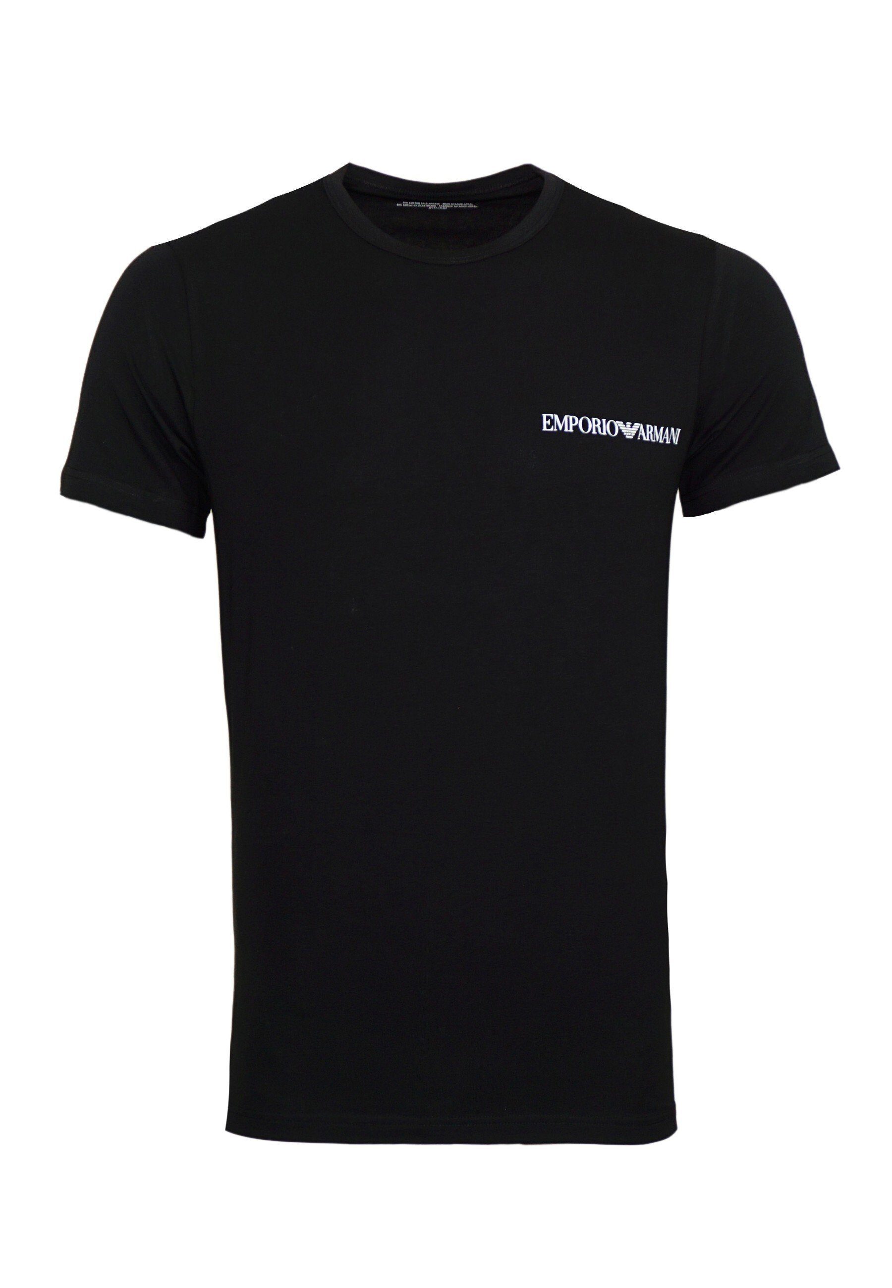 Armani 17020 (2-tlg) T-Shirts Crew Emporio Pack T-Shirt black Neck / 2 black