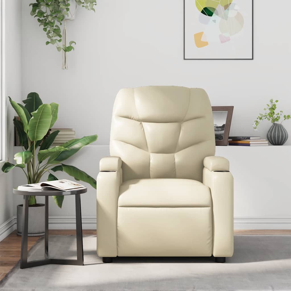 vidaXL Sessel Massagesessel Creme Kunstleder (1-St) günstig online kaufen