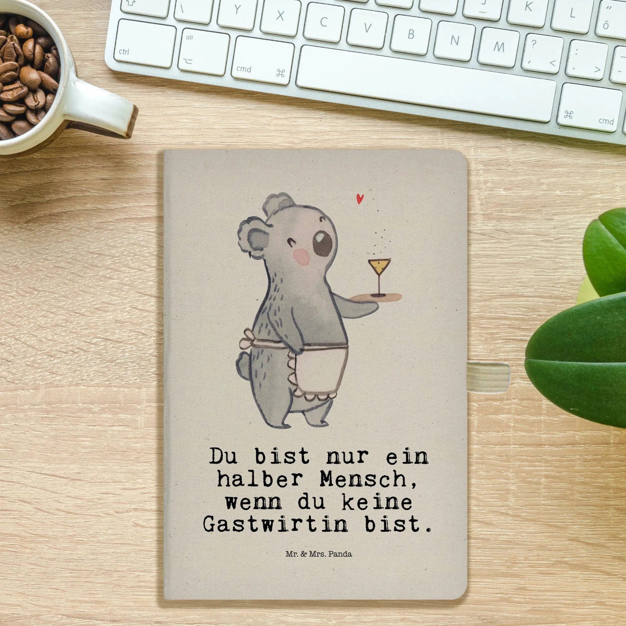 Thumbnail - Mr. & Mrs. Panda Notizbuch Gastwirtin Herz - Transparent - Geschenk, Rum, Kollege, A5 Notizbuch Mr. & Mrs. Panda, Umwelt...