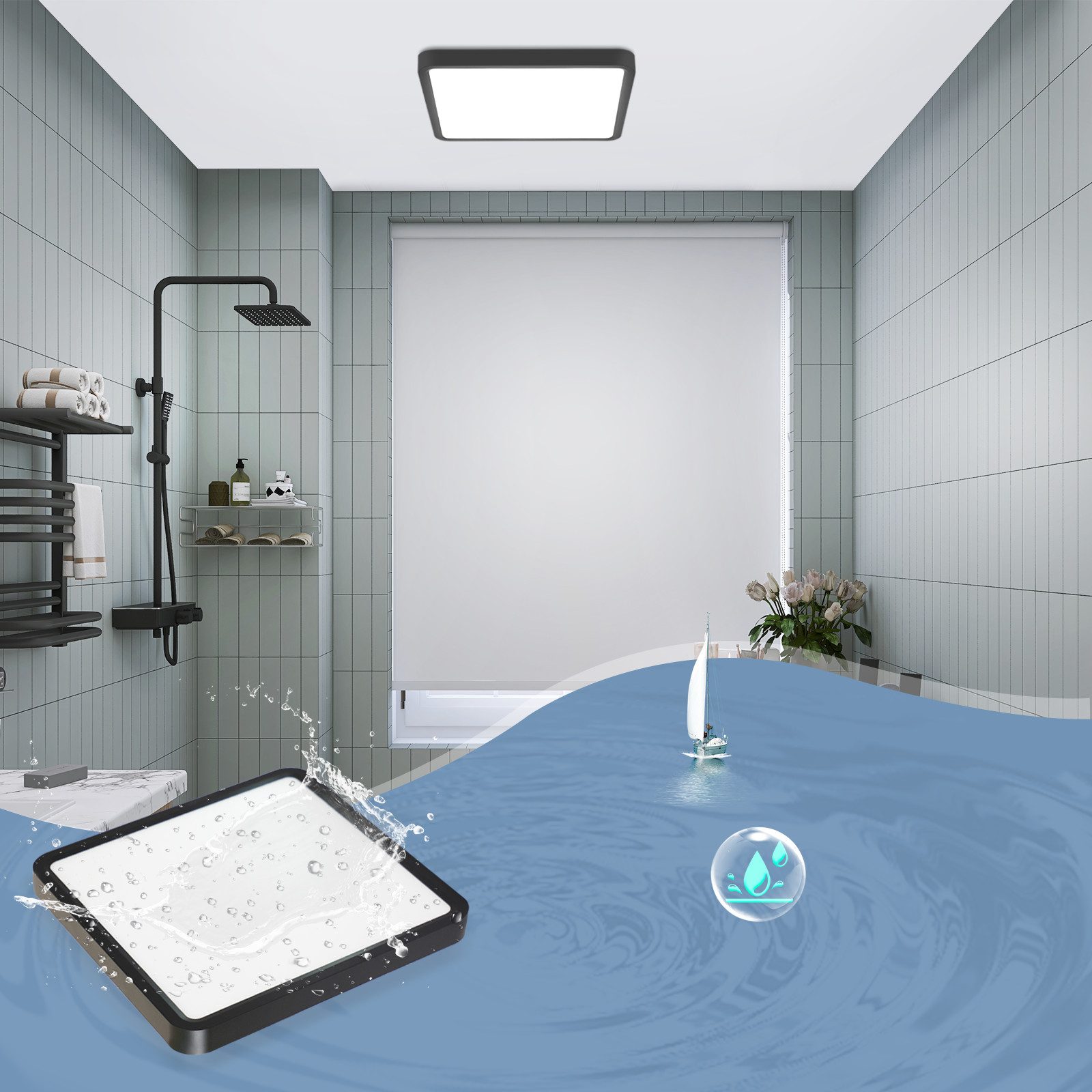 Nettlife LED Deckenleuchte Eckig Badezimmer Flach günstig online kaufen